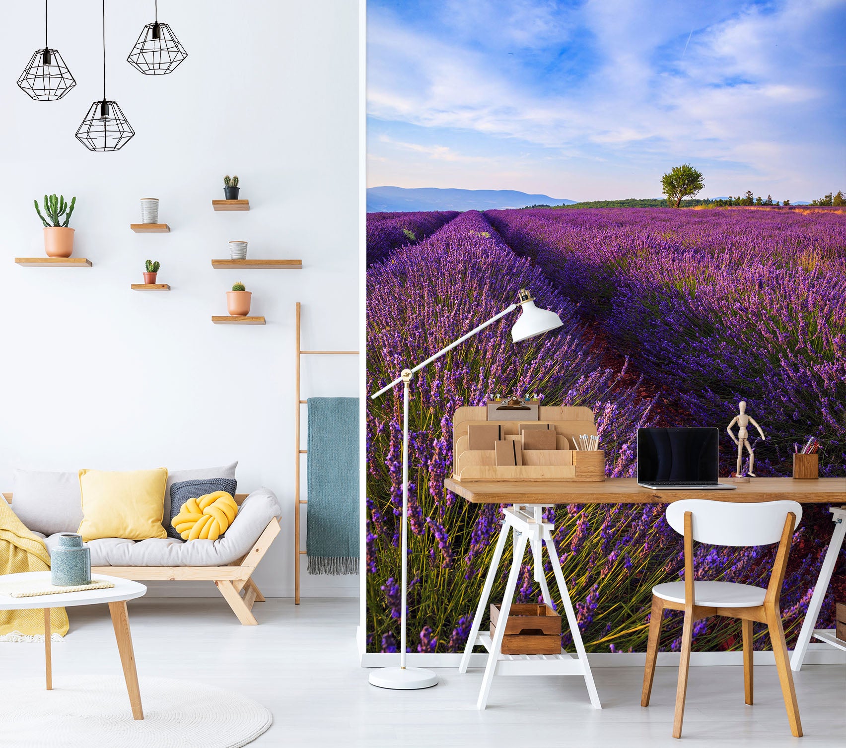 3D Lavender Bushes 58198 Wall Murals