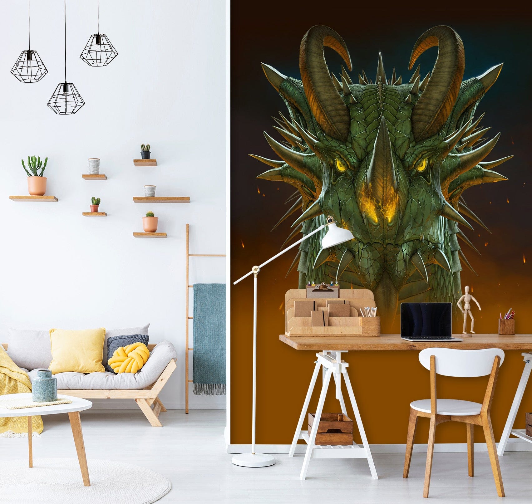 3D Dragon Portrait 1510 Wall Murals Exclusive Designer Vincent Wallpaper AJ Wallpaper 2 