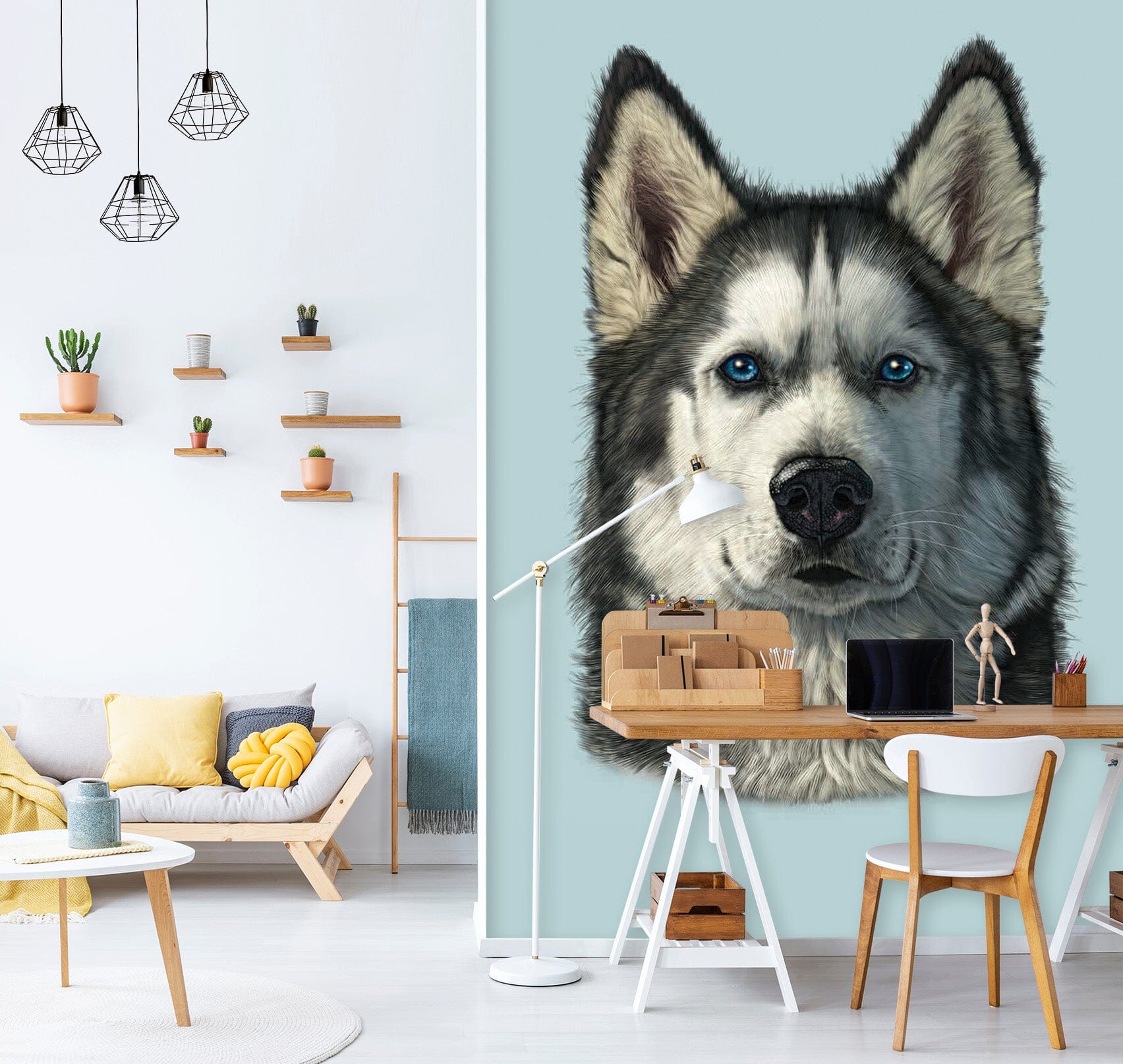3D Husky Portrait 1522 Wall Murals Exclusive Designer Vincent Wallpaper AJ Wallpaper 2 