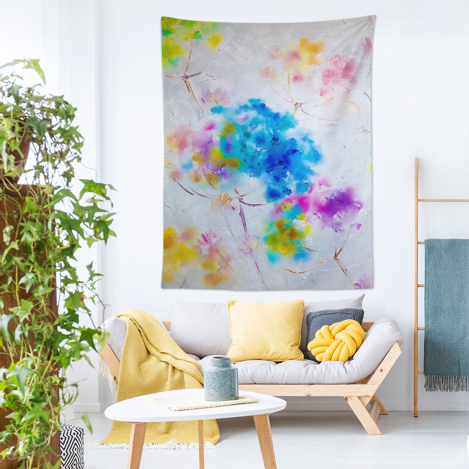 3D Blue Petals 3692 Skromova Marina Tapestry Hanging Cloth Hang