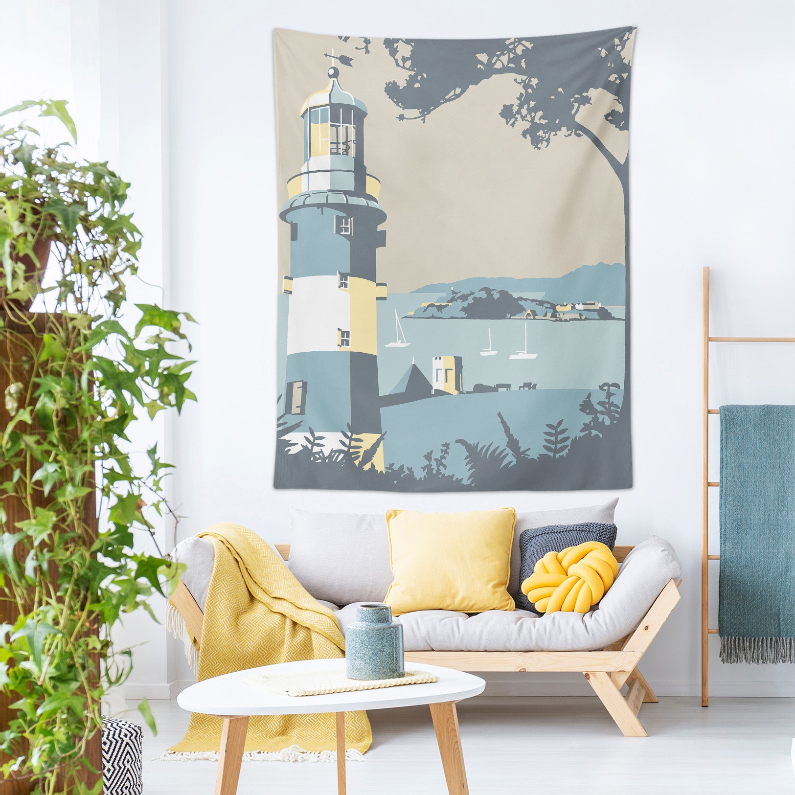 3D Blue Lighthouse 5358 Steve Read Tapestry Hanging Cloth Hang