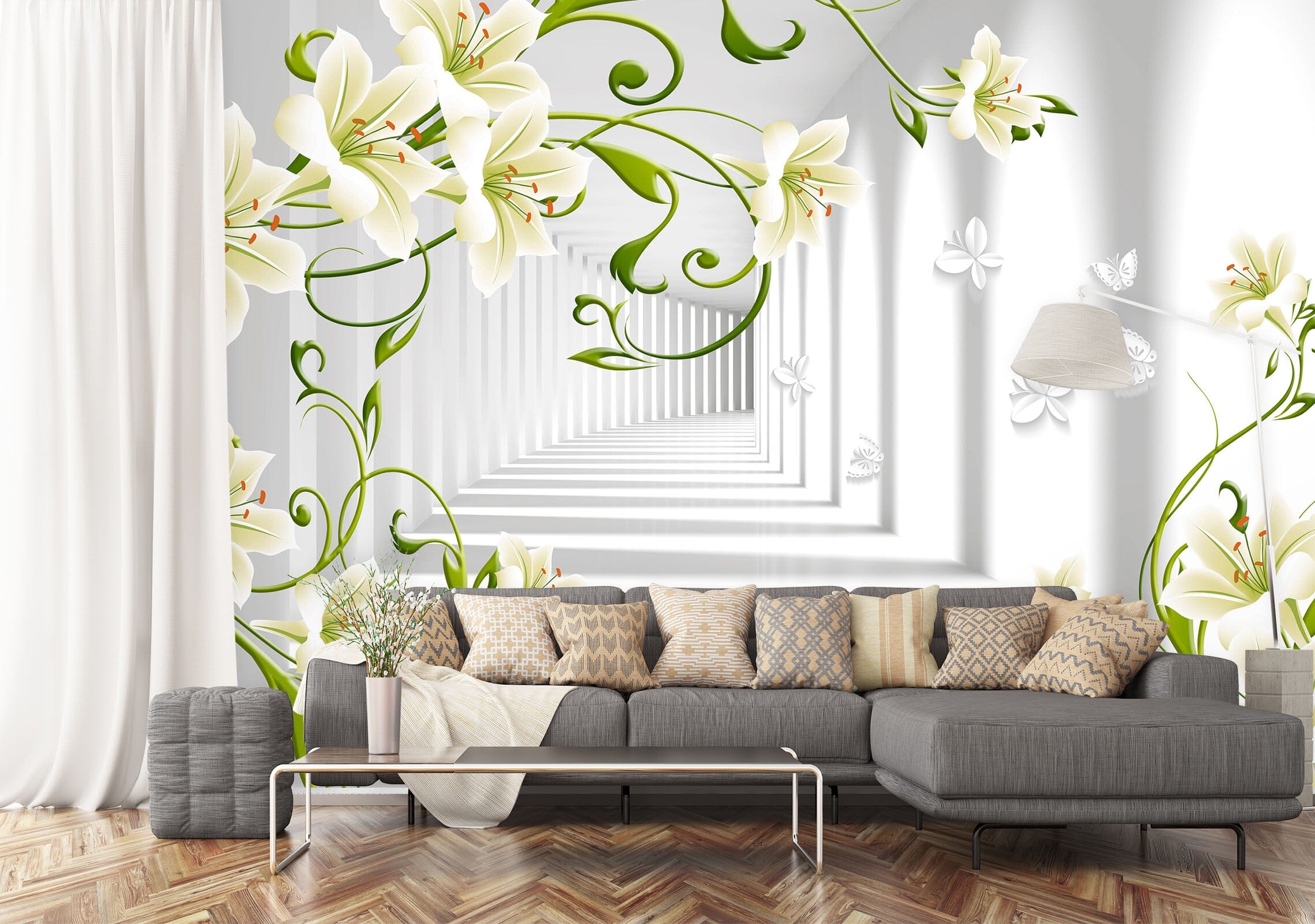 3D Simple Flowers 1526 Wall Murals Wallpaper AJ Wallpaper 2 