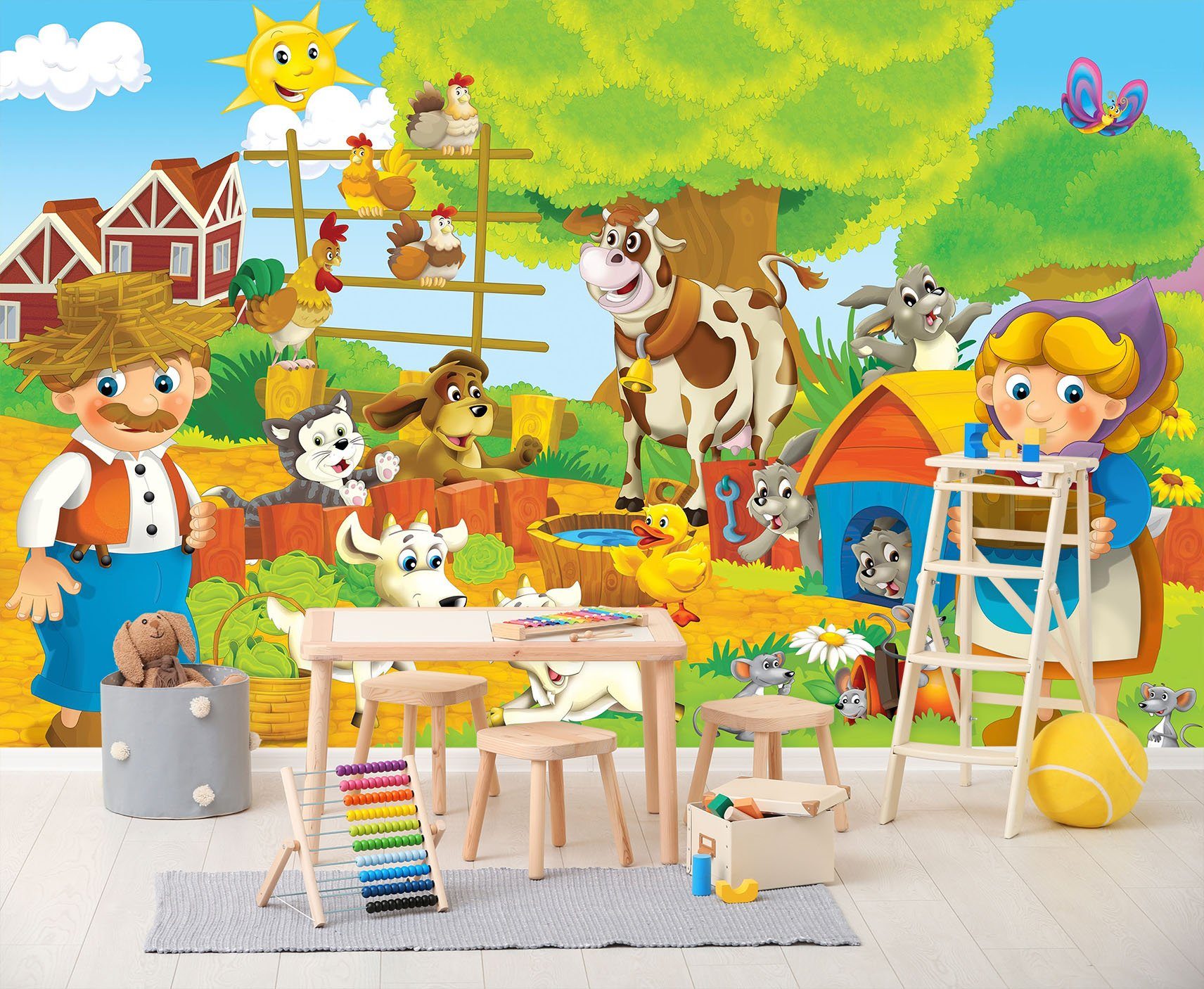 3D Cartoon Duck Dog 005 Wall Murals Wallpaper AJ Wallpaper 2 