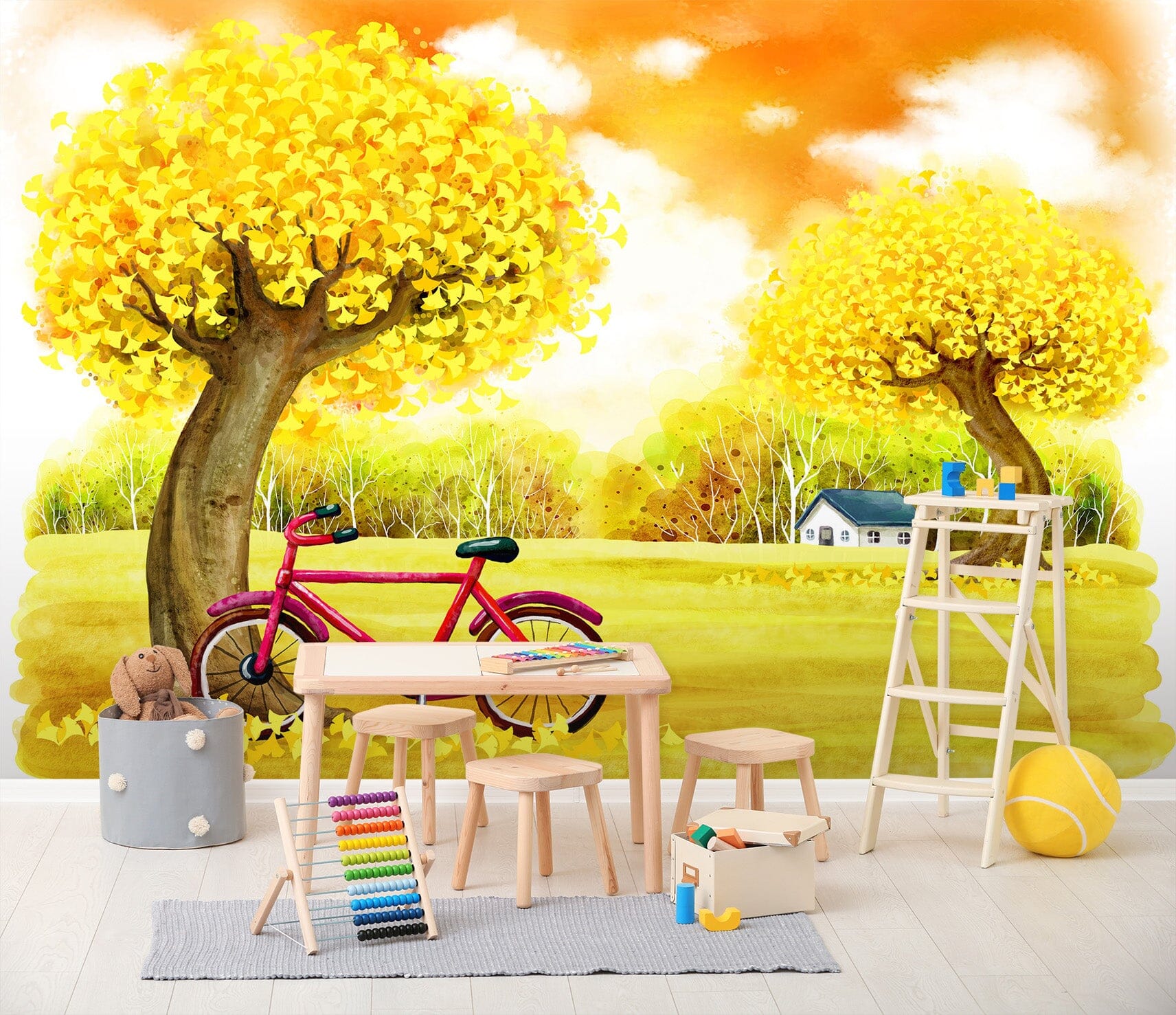 3D Cartoon Bicycle 036 Wall Murals Wallpaper AJ Wallpaper 2 