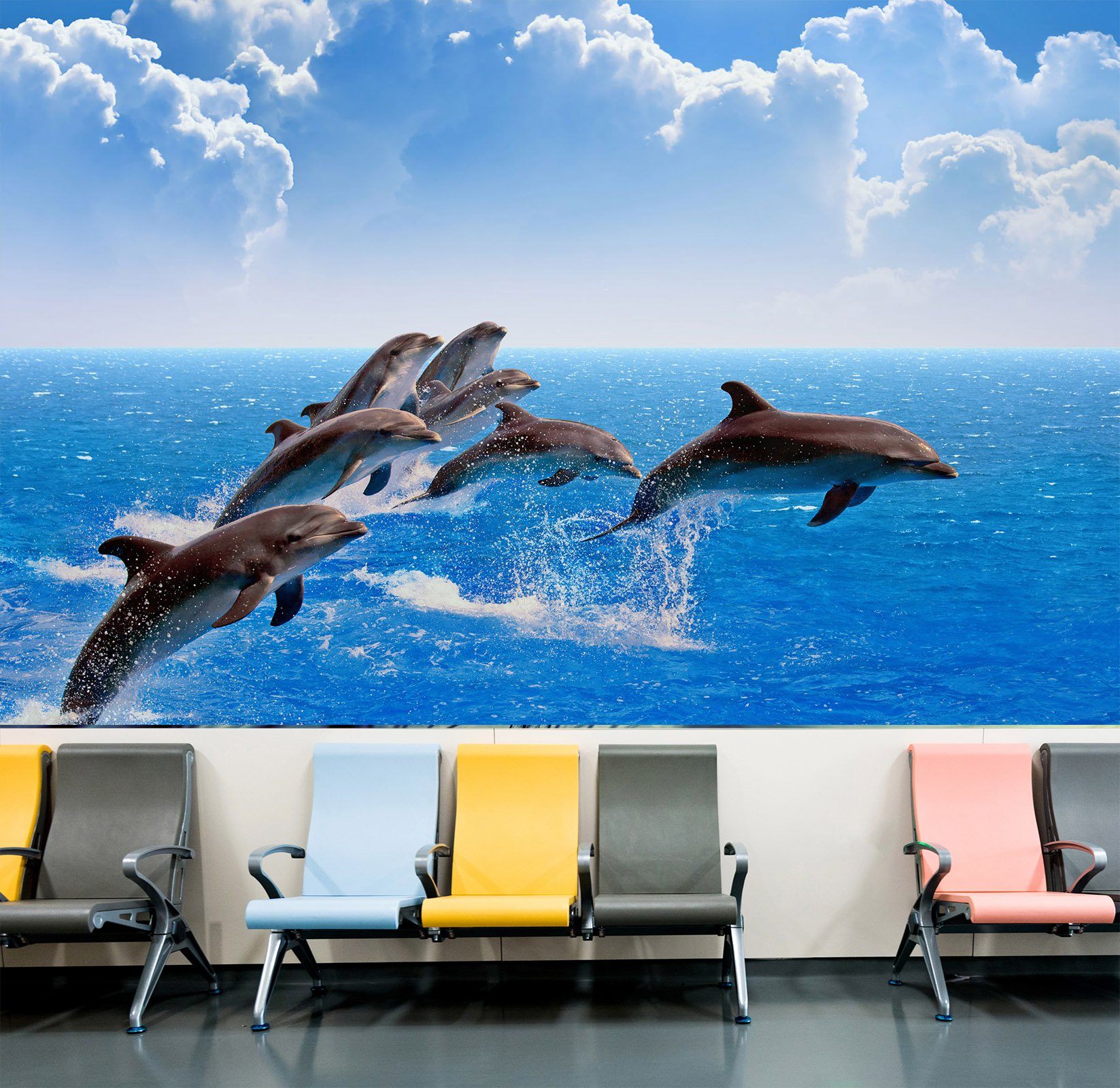 3D Beautiful Dolphin 018 Wall Murals Wallpaper AJ Wallpaper 2 