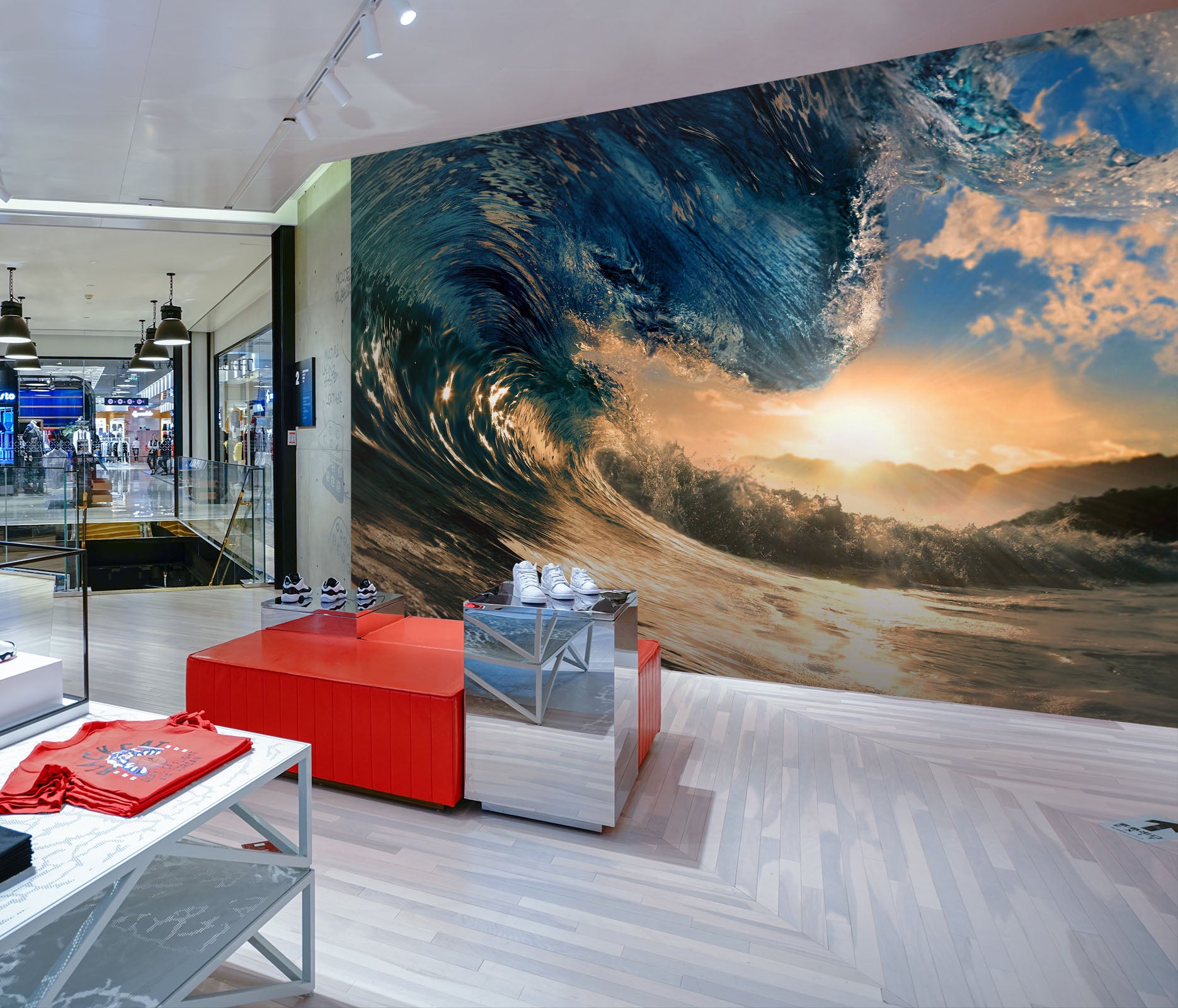3D Twilight Waves 123 Wall Murals Wallpaper AJ Wallpaper 2 