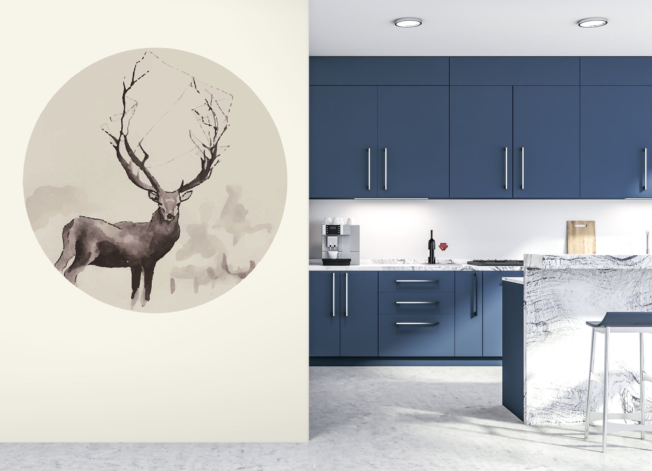 3D Grey Fawn 048 Wall Murals Wallpaper AJ Wallpaper 2 