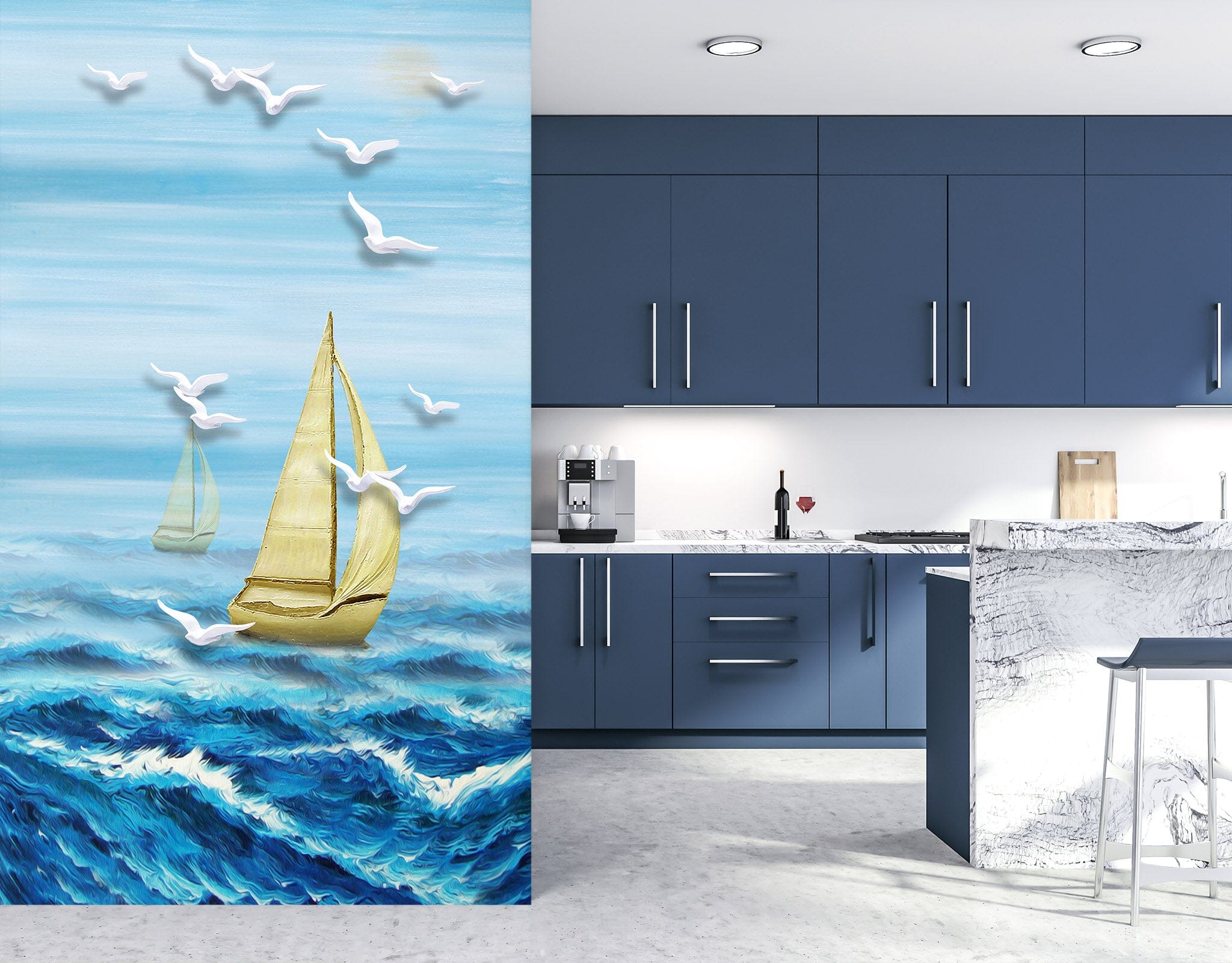 3D Sea Waves 1849 Wall Murals Wallpaper AJ Wallpaper 2 