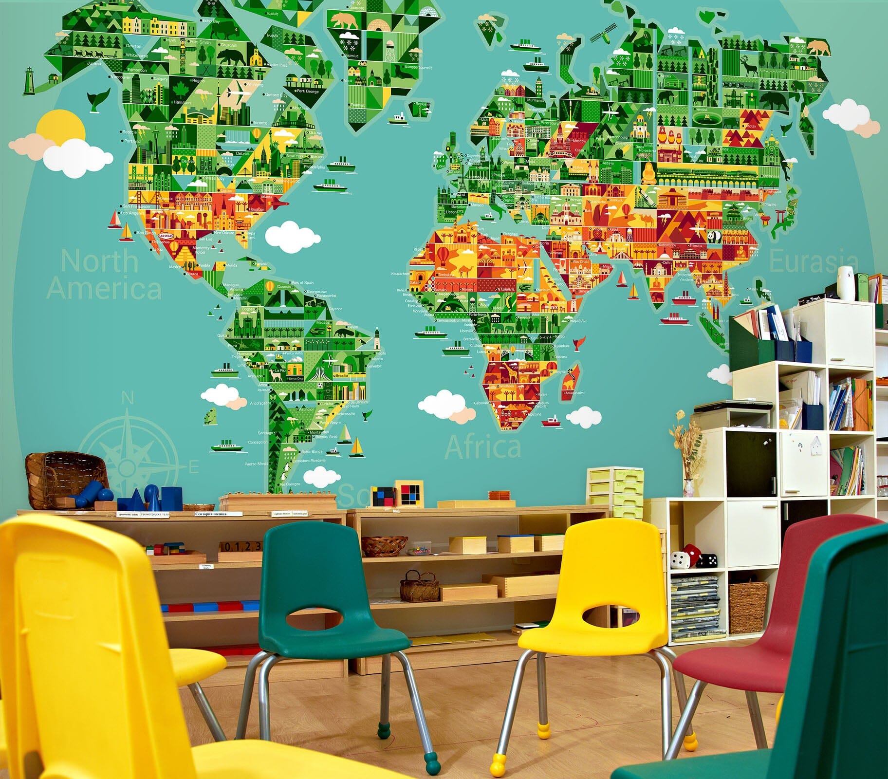 3D Abstract Art 2060 World Map Wall Murals Wallpaper AJ Wallpaper 2 