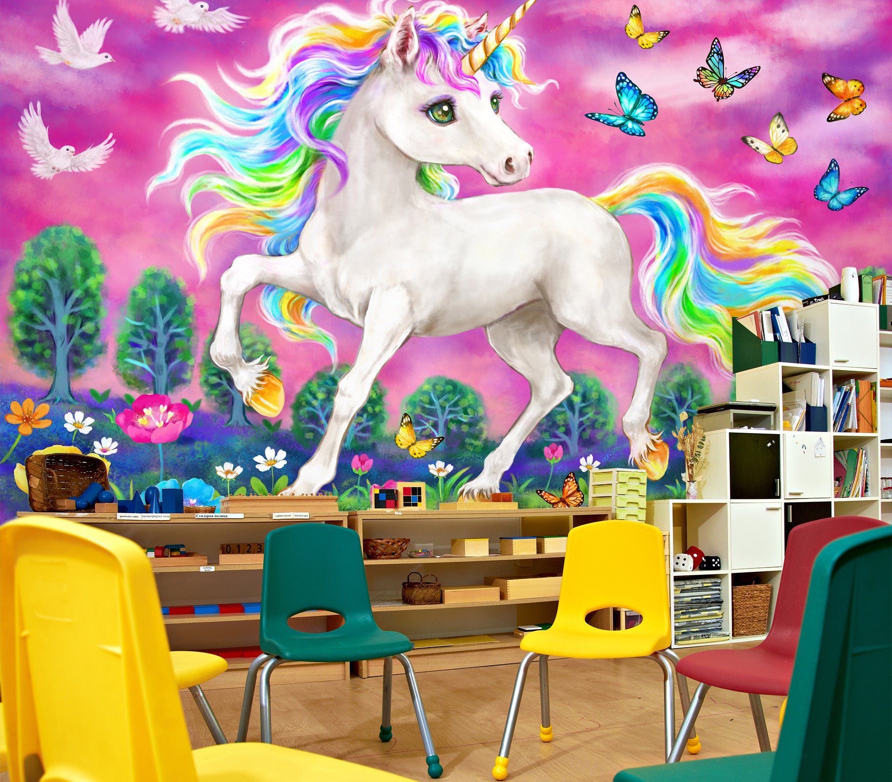 3D Unicorn Butterfly 5443 Kayomi Harai Wall Mural Wall Murals