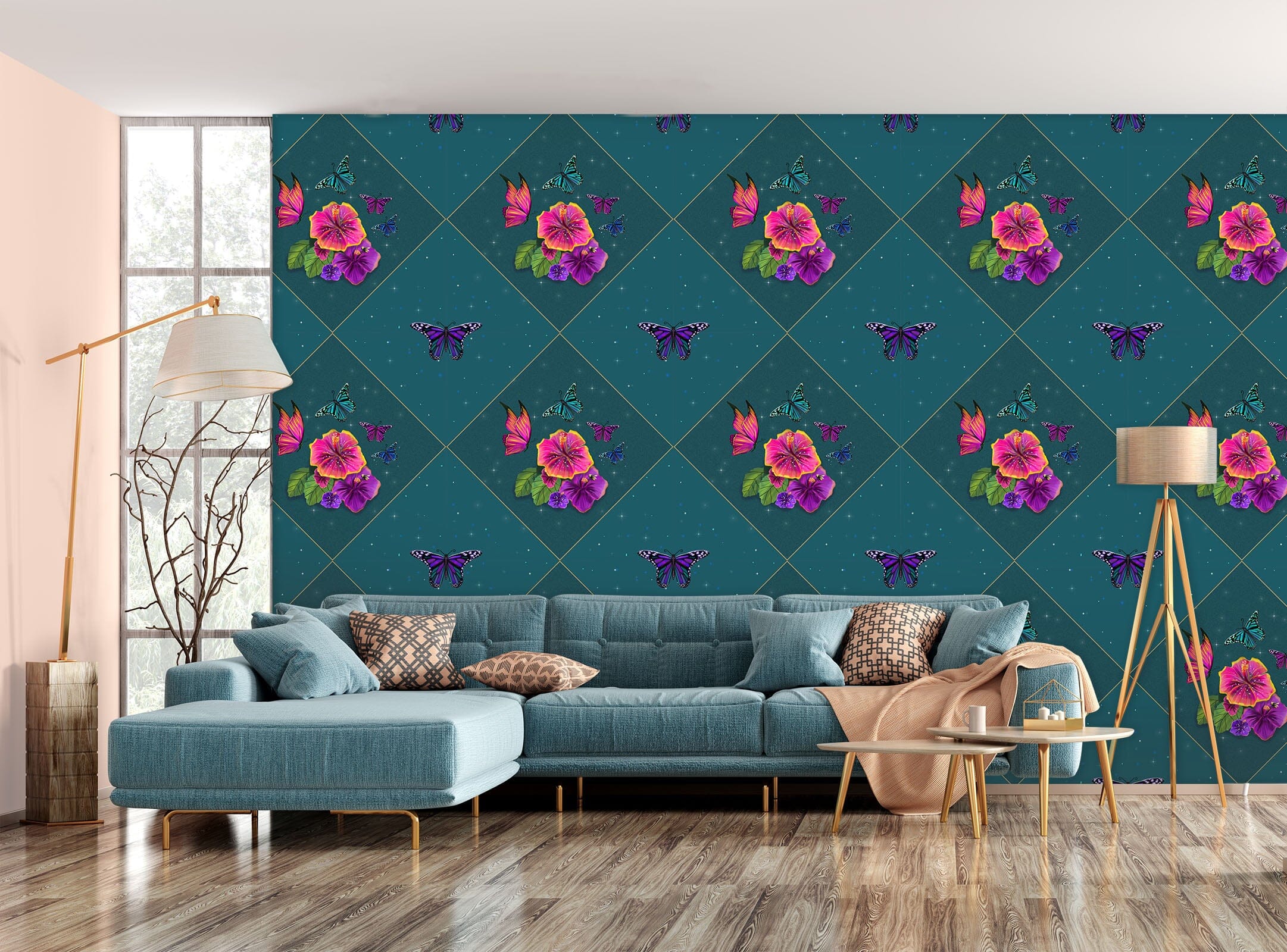 3D Purple Flowers 1418 Rose Catherine Khan Wall Mural Wall Murals Wallpaper AJ Wallpaper 2 