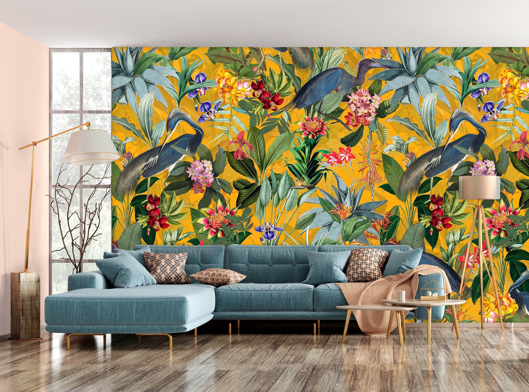 3D Yellow Flowers 170 Uta Naumann Wall Mural Wall Murals