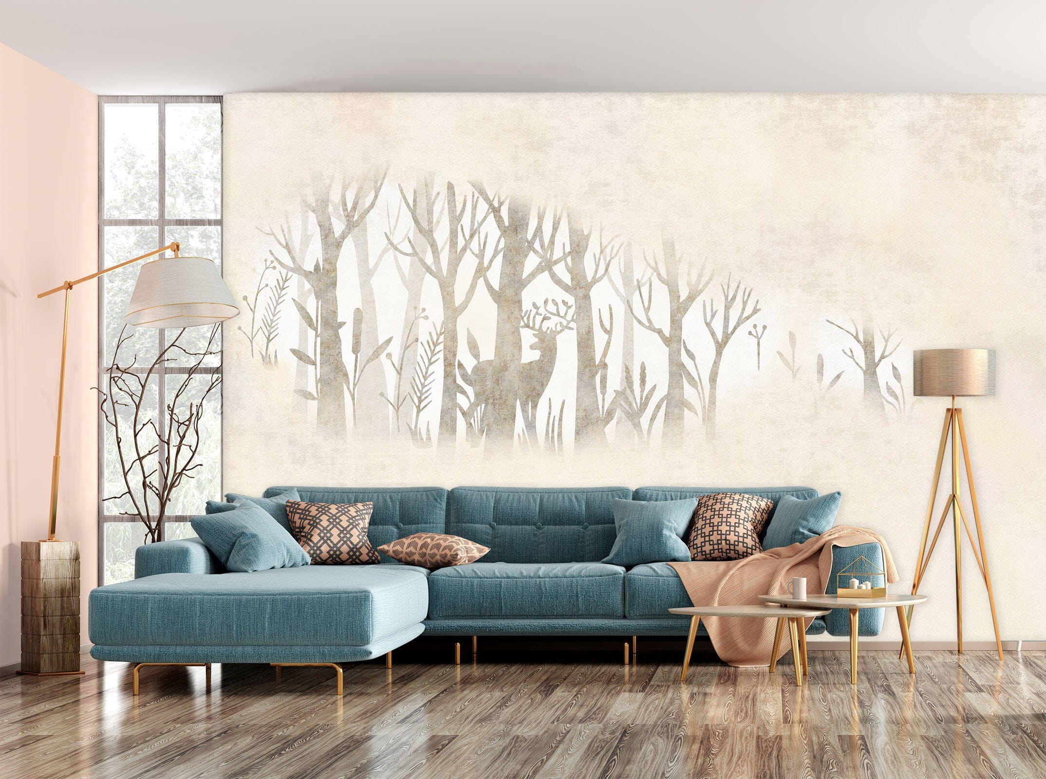 3D Forest Deer 1546 Wall Murals Wallpaper AJ Wallpaper 2 