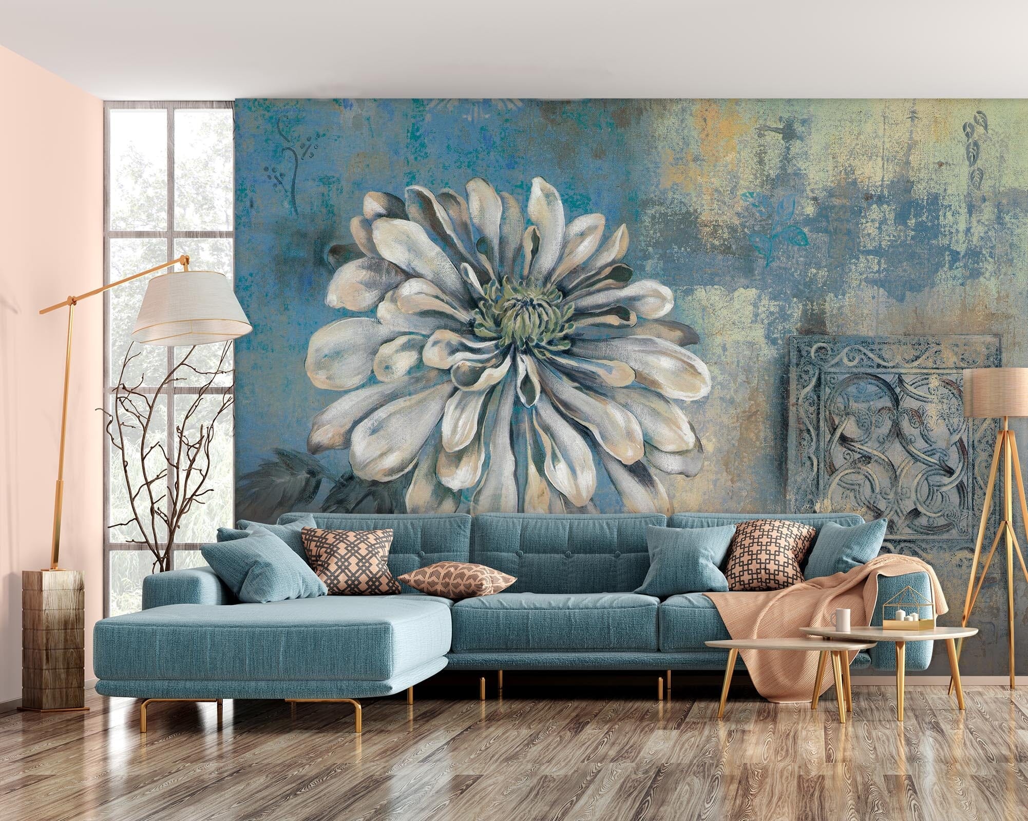 3D Hand Drawn Flower Retro 141 Wall Murals Wallpaper AJ Wallpaper 2 