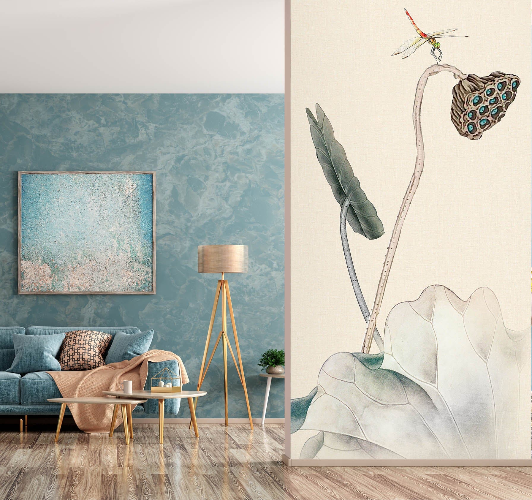 3D Dragonfly Lotus 1816 Wall Murals Wallpaper AJ Wallpaper 2 