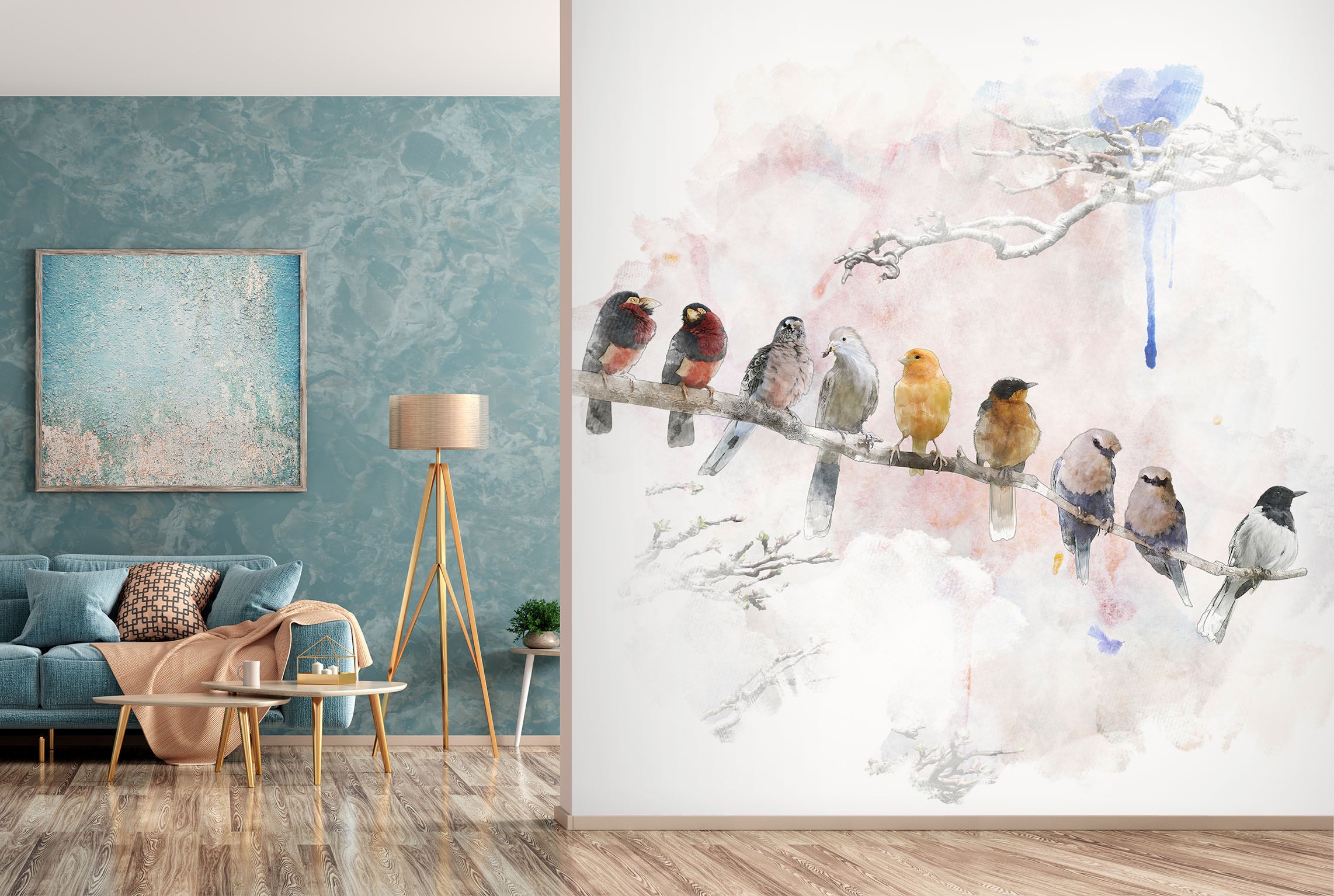 3D Sparrow On Branch 58146 Wall Murals