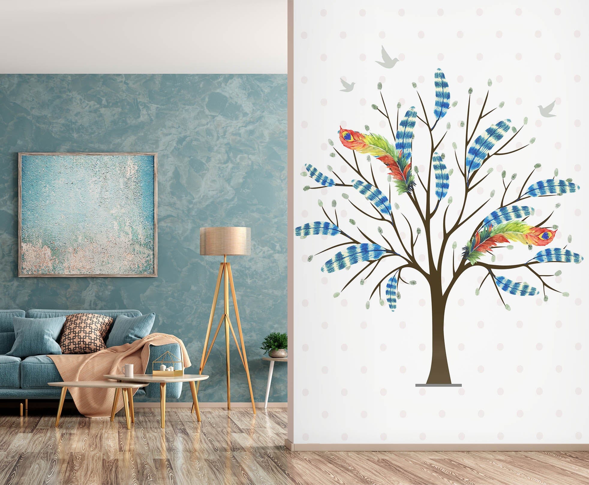 3D Colored Tree 055 Wall Murals Wallpaper AJ Wallpaper 2 