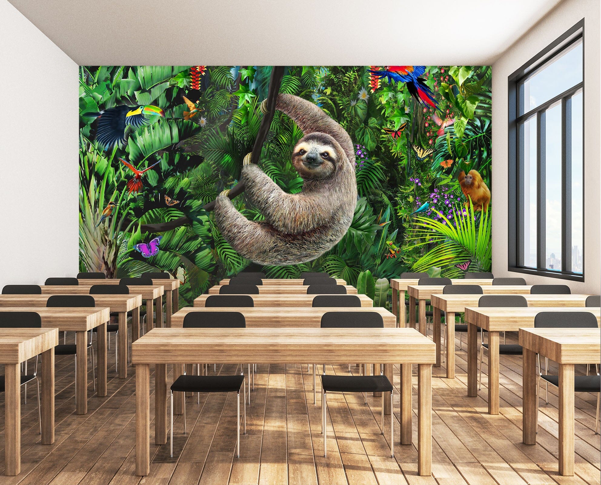 3D Forest Sloth 1427 Adrian Chesterman Wall Mural Wall Murals Wallpaper AJ Wallpaper 2 