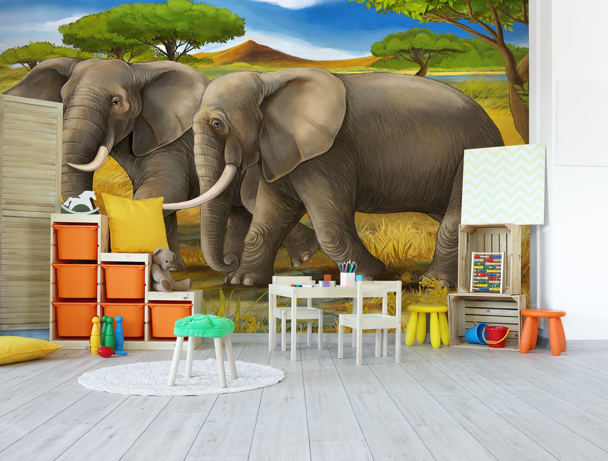 3D Steppe Elephant 293 Wall Murals
