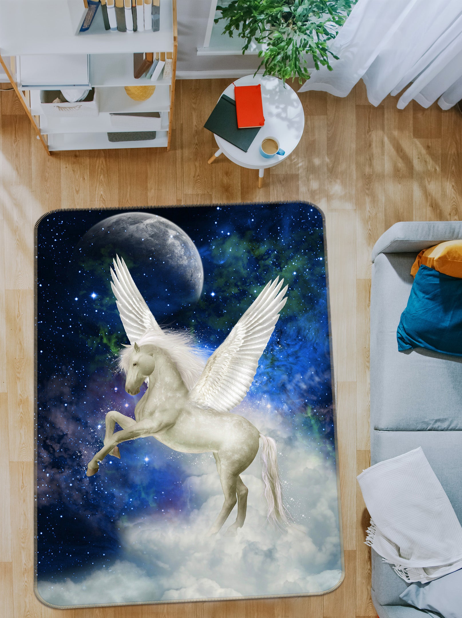 3D Moon Pegasus 168 Animal Non Slip Rug Mat