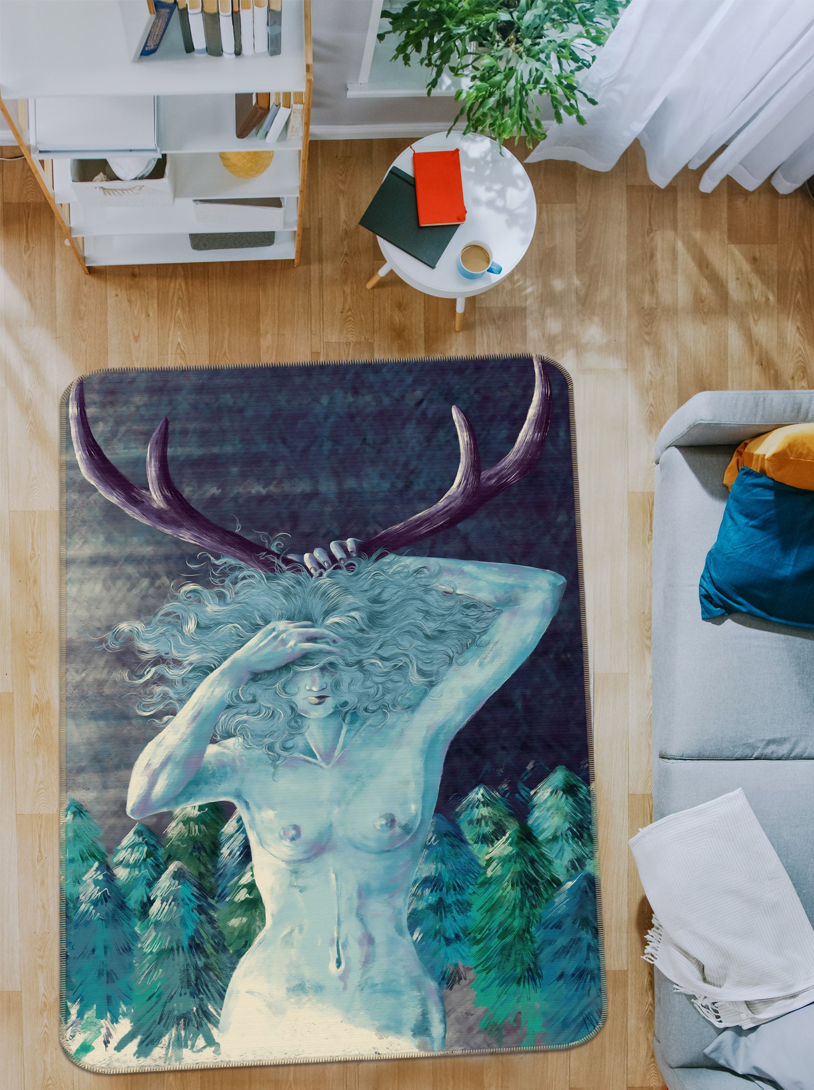 3D Antlers Beauty 65017 Non Slip Rug Mat