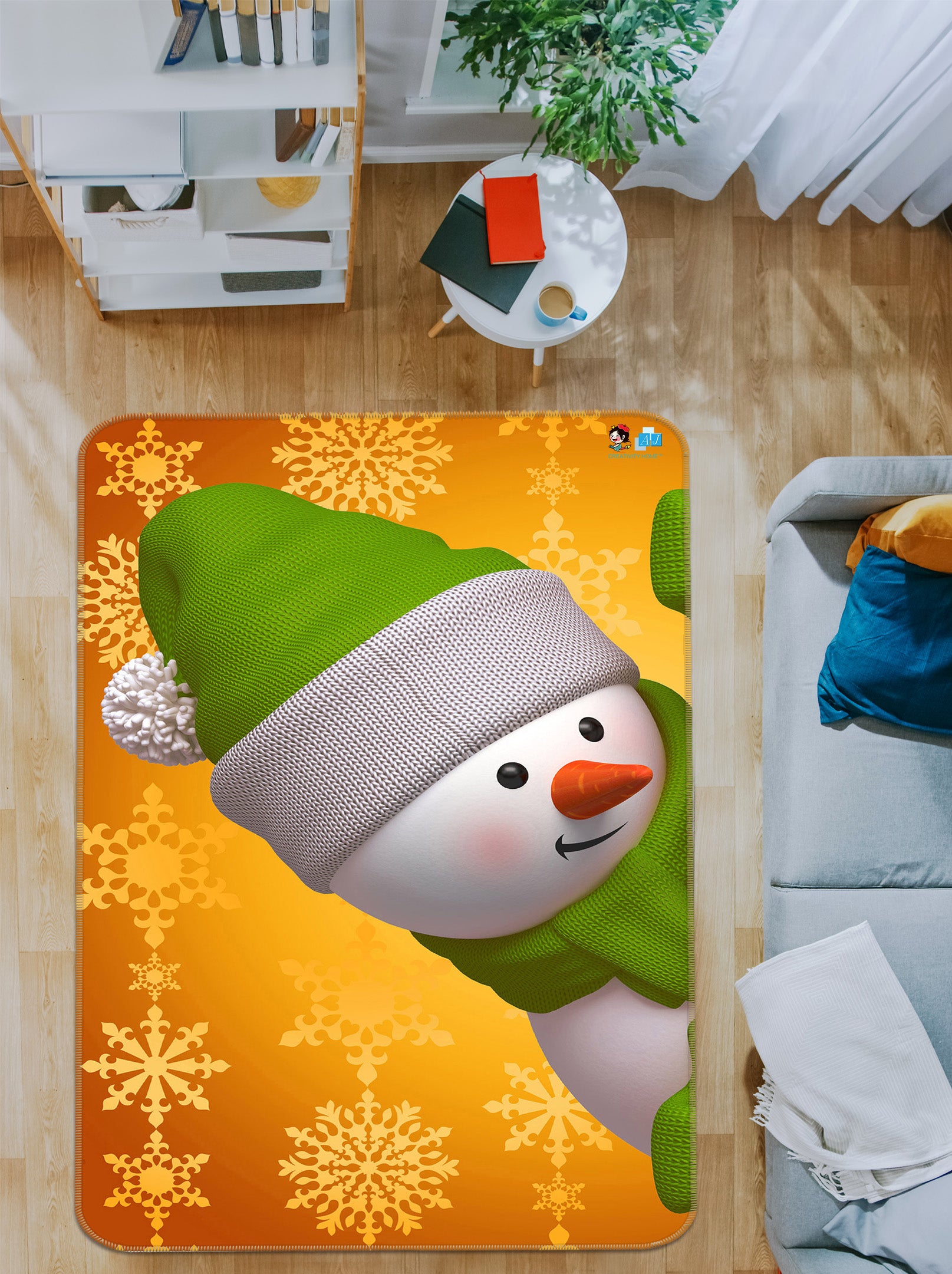 3D Snowman Snowman 55134 Christmas Non Slip Rug Mat Xmas
