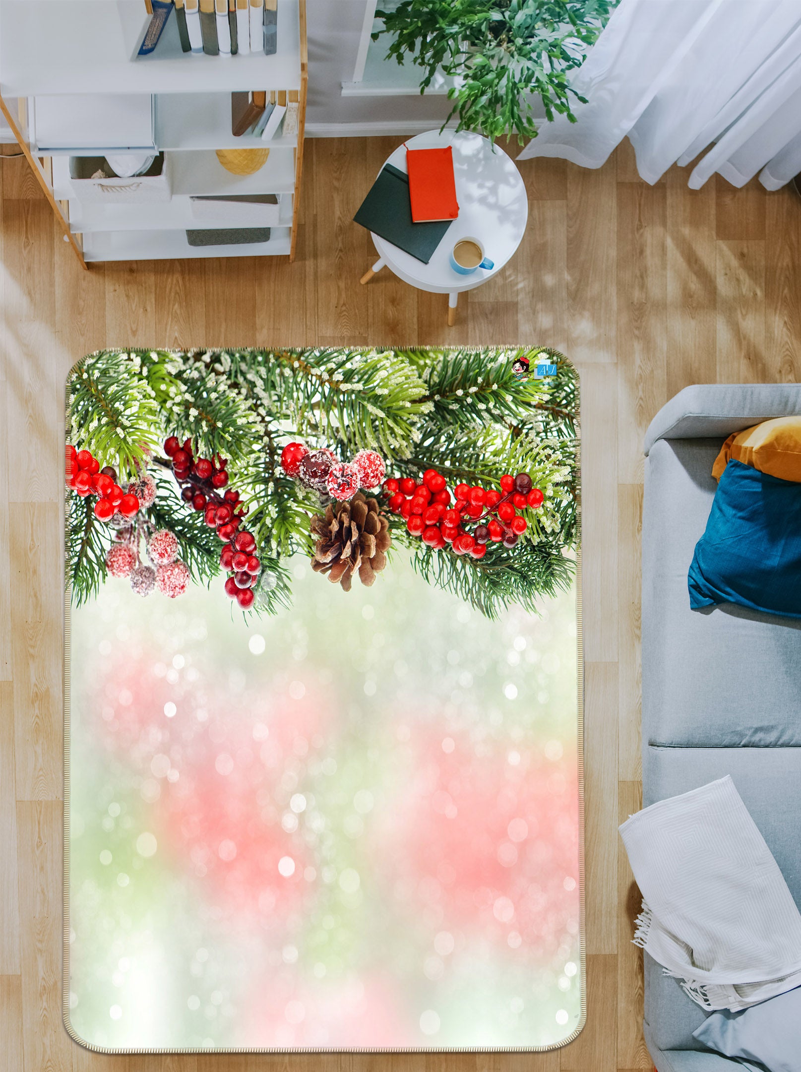 3D Branches 55133 Christmas Non Slip Rug Mat Xmas