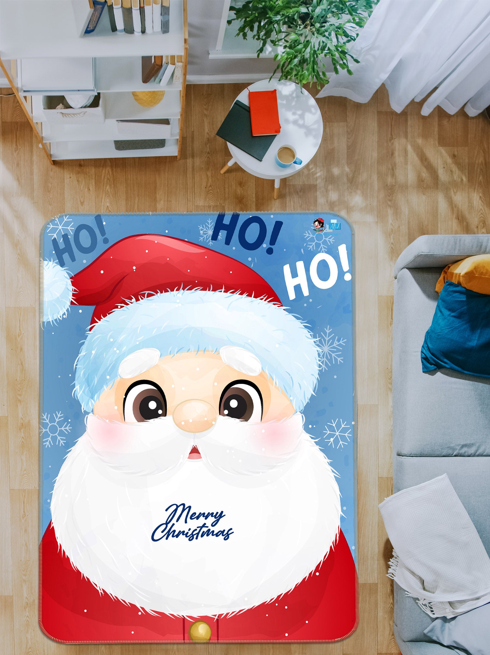 3D Santa Claus 55119 Christmas Non Slip Rug Mat Xmas
