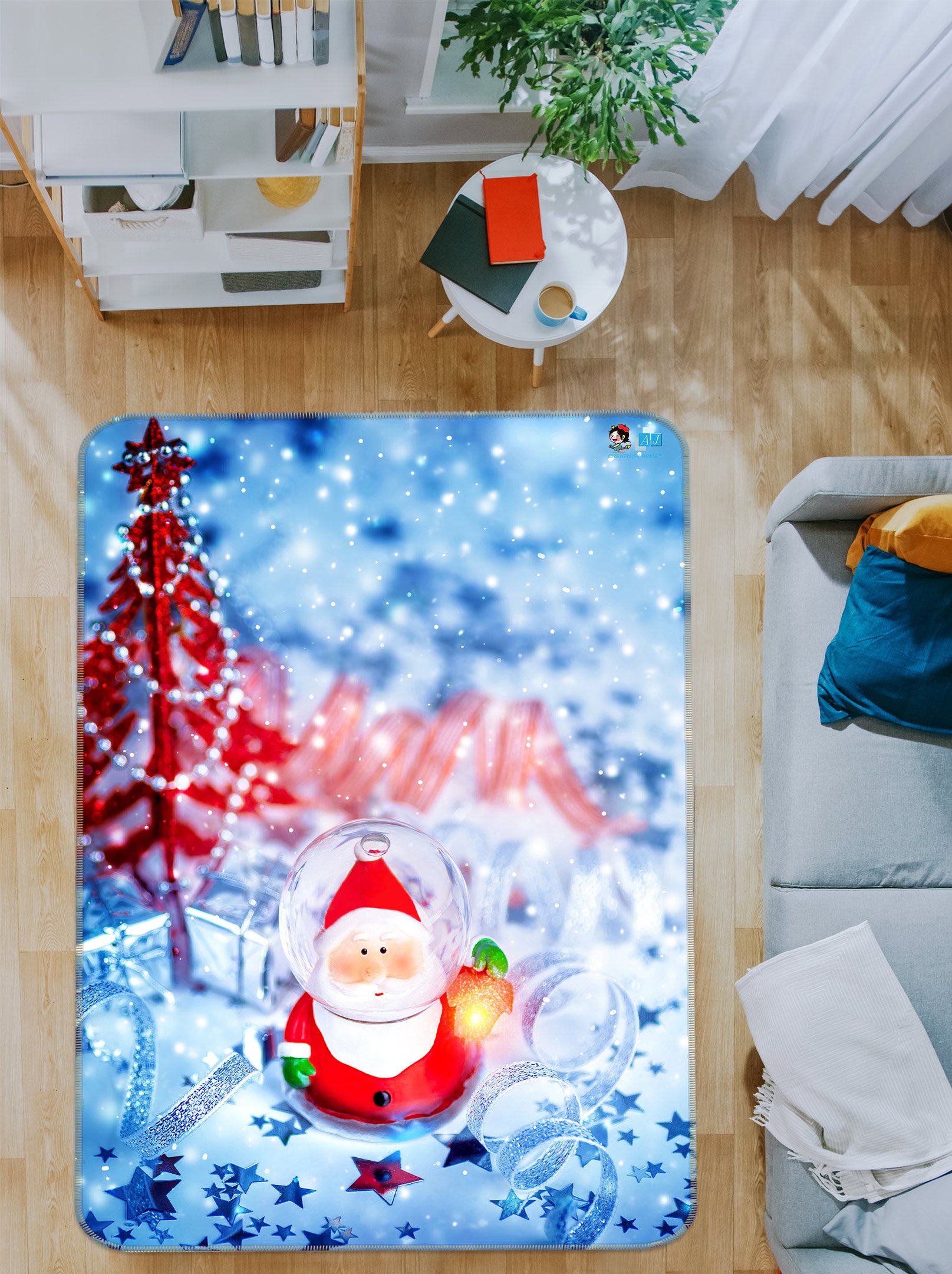 3D Santa Doll 55034 Christmas Non Slip Rug Mat Xmas