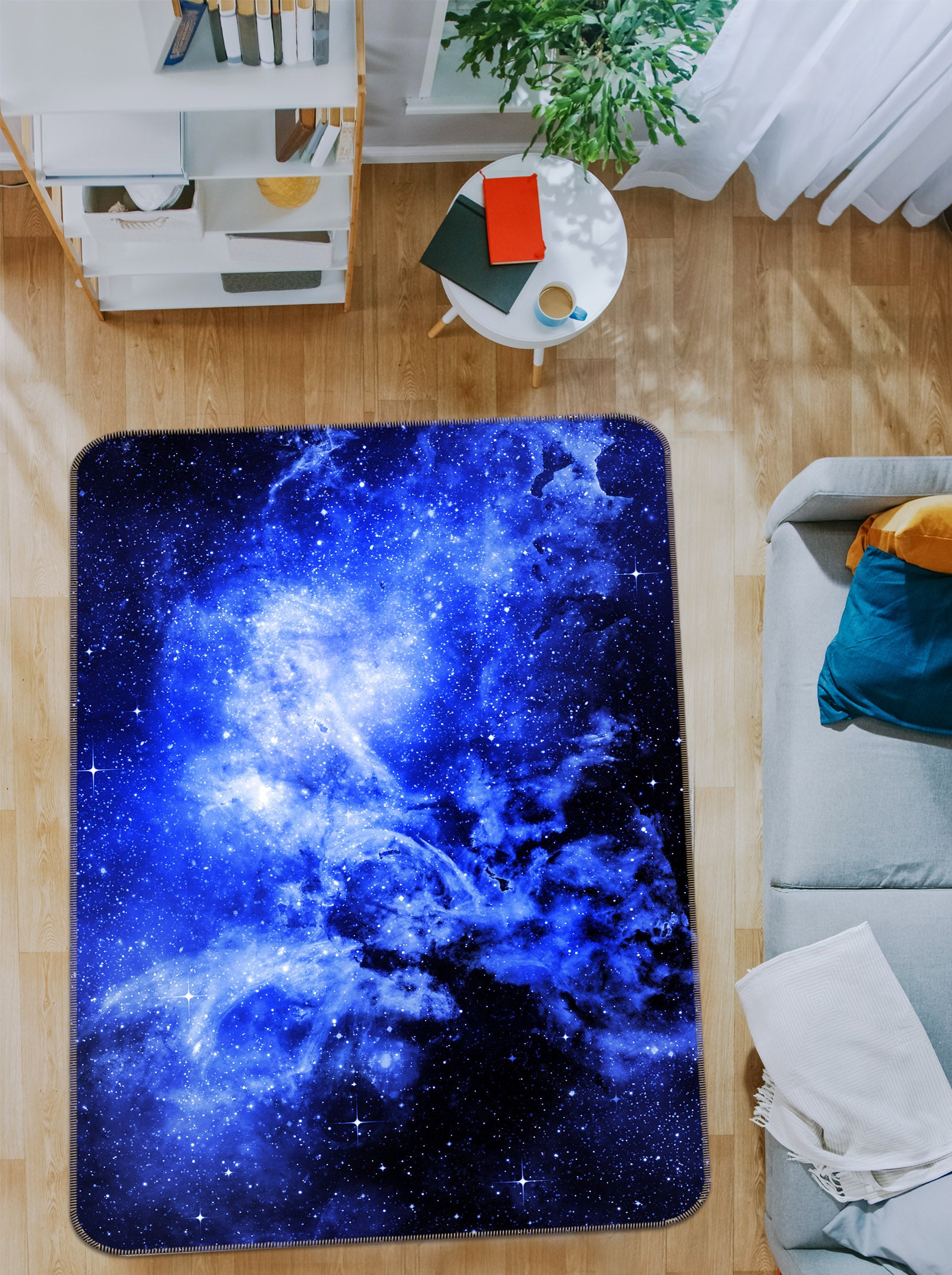 3D Blue Starry Sky 26032 Non Slip Rug Mat