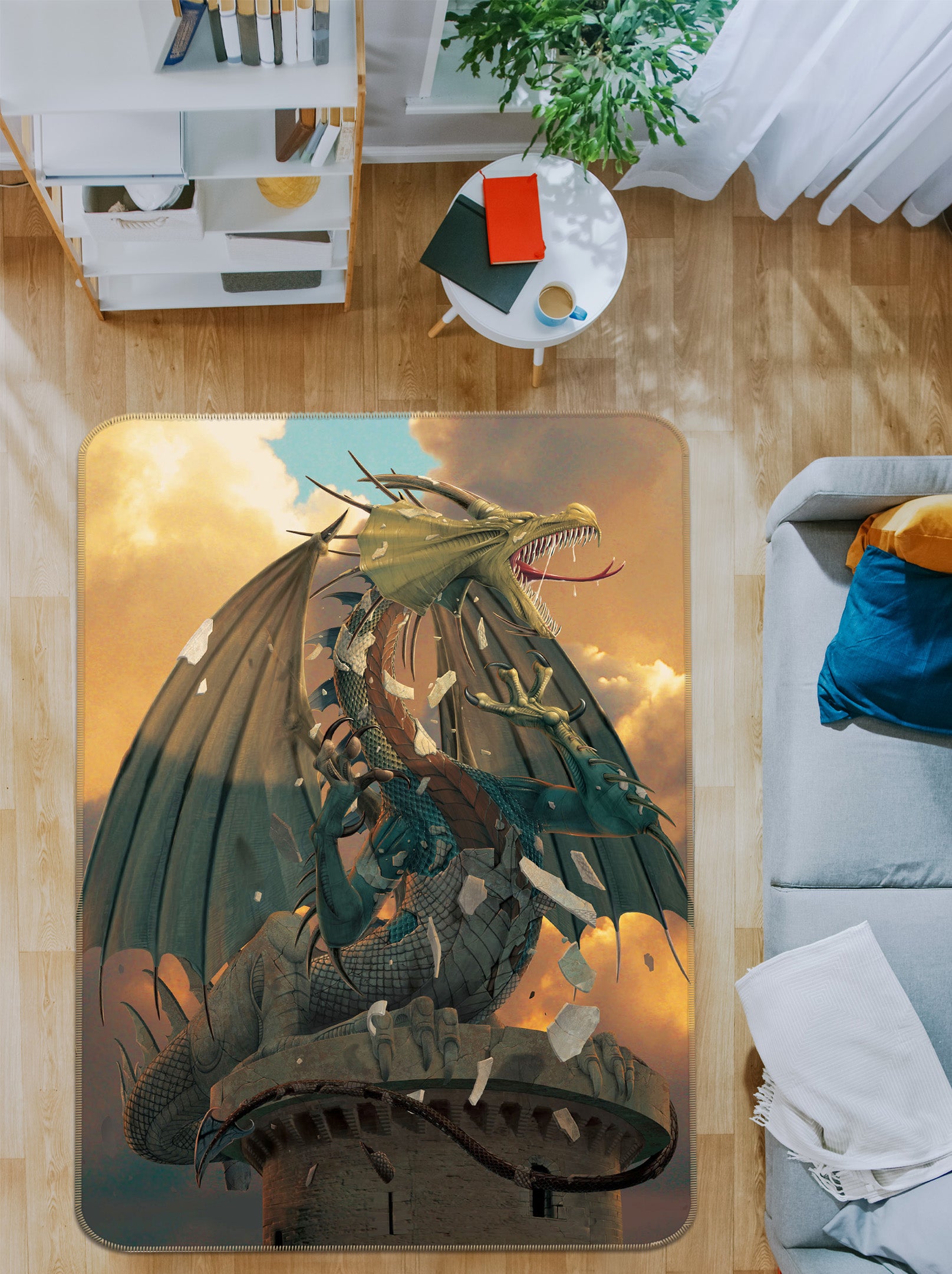 3D Big Dragon 84261 Vincent Hie Rug Non Slip Rug Mat