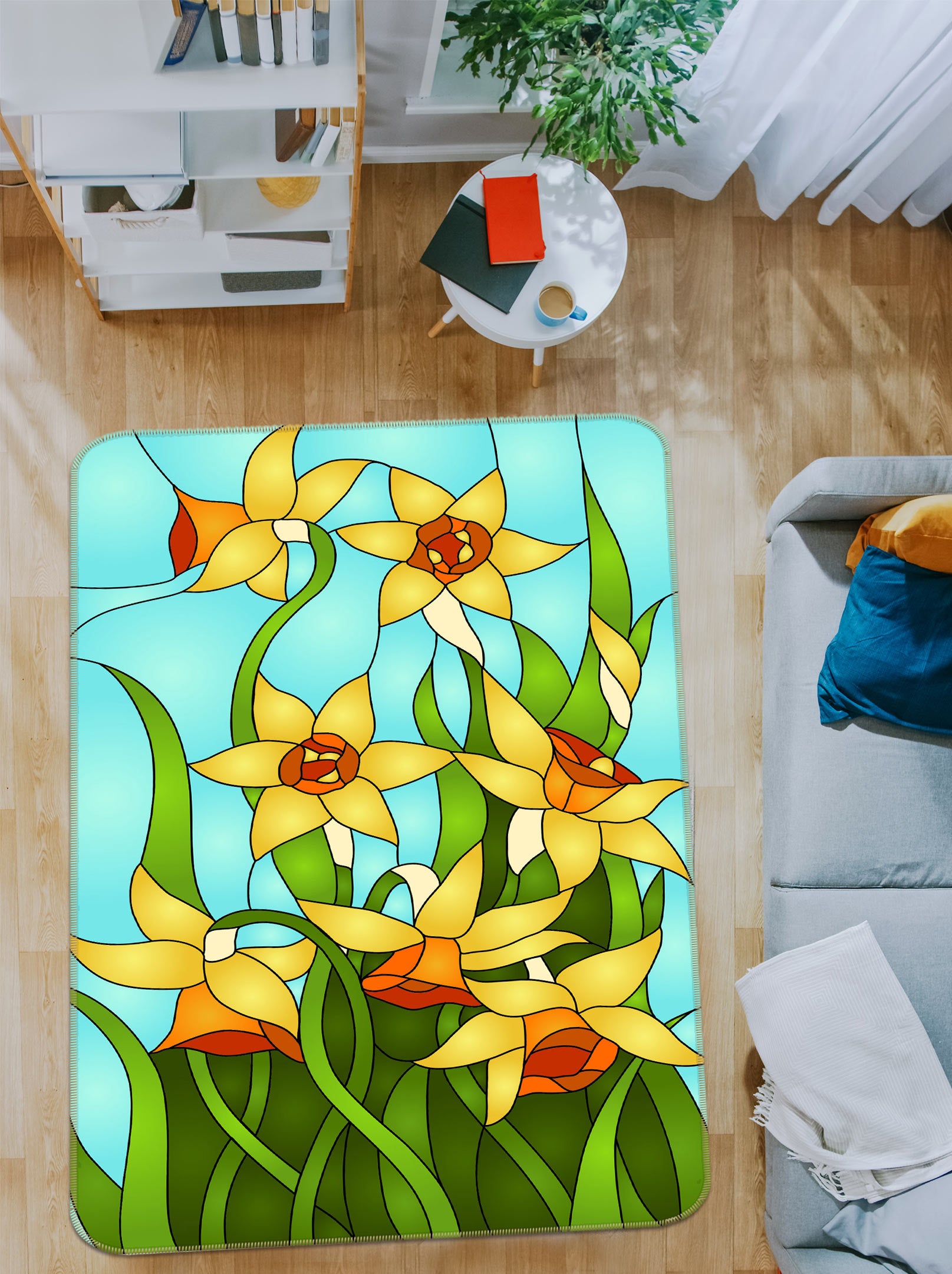 3D Yellow Flowers  33047 Non Slip Rug Mat