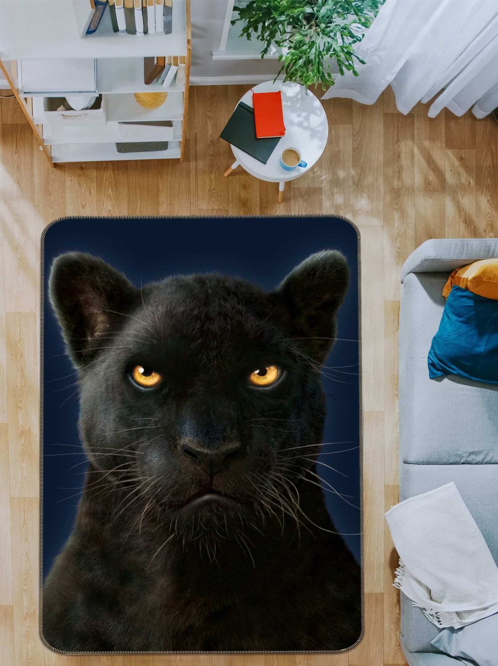 3D Black Panther Portrait 1011 Vincent Hie Rug Non Slip Rug Mat Mat AJ Creativity Home 
