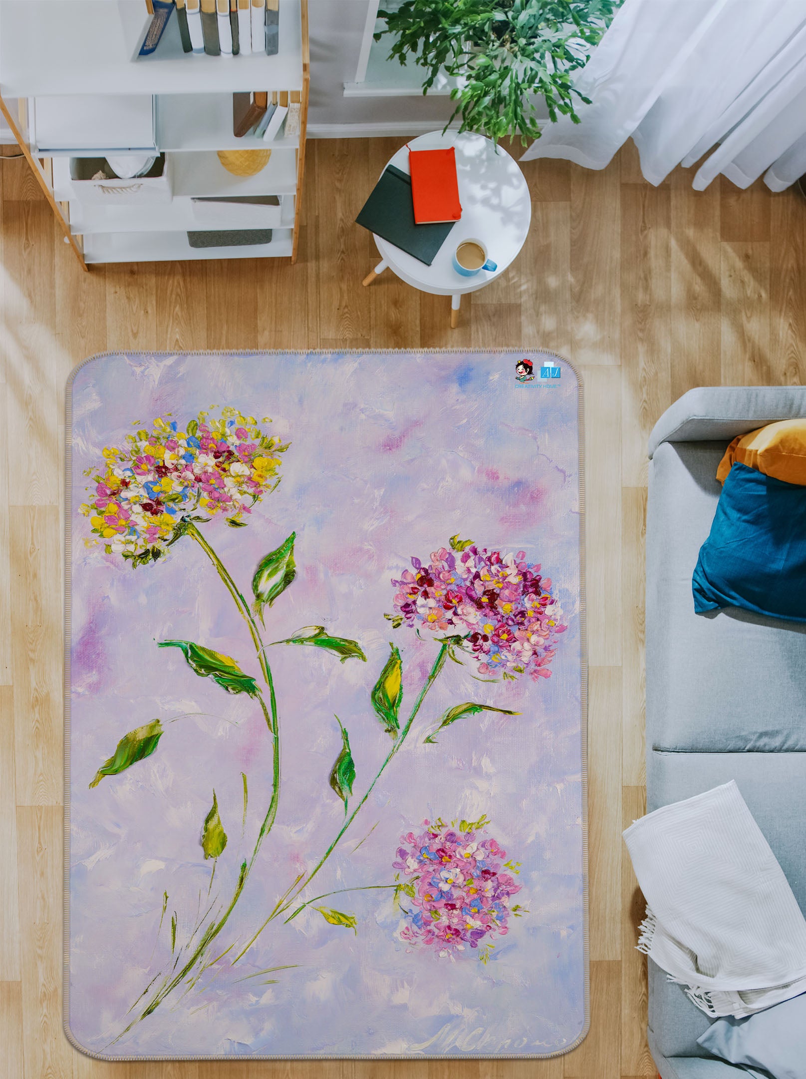 3D Colorful Flower 1278 Skromova Marina Rug Non Slip Rug Mat