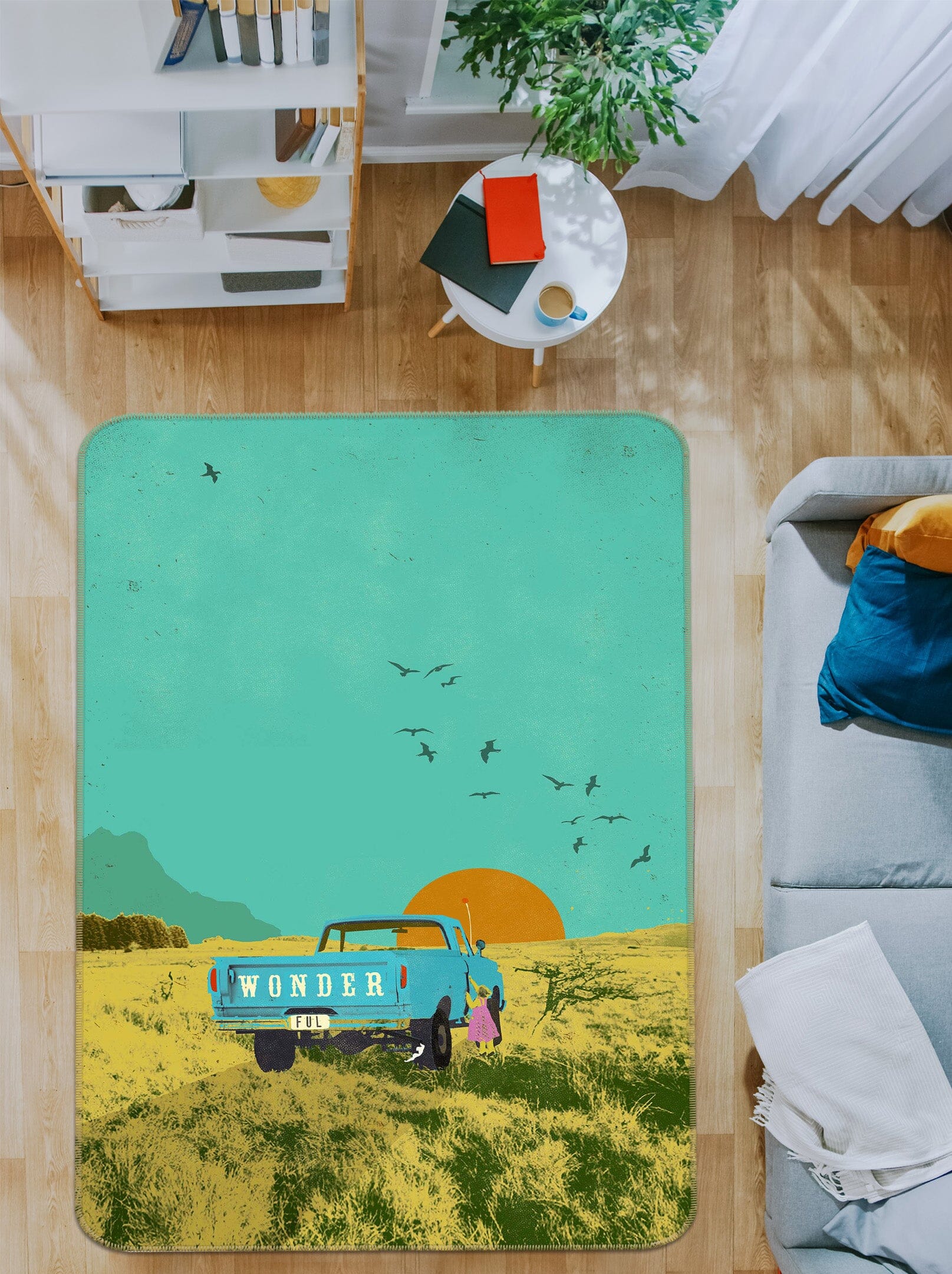 3D Prairie Truck 1020 Showdeer Rug Non Slip Rug Mat Mat AJ Creativity Home 