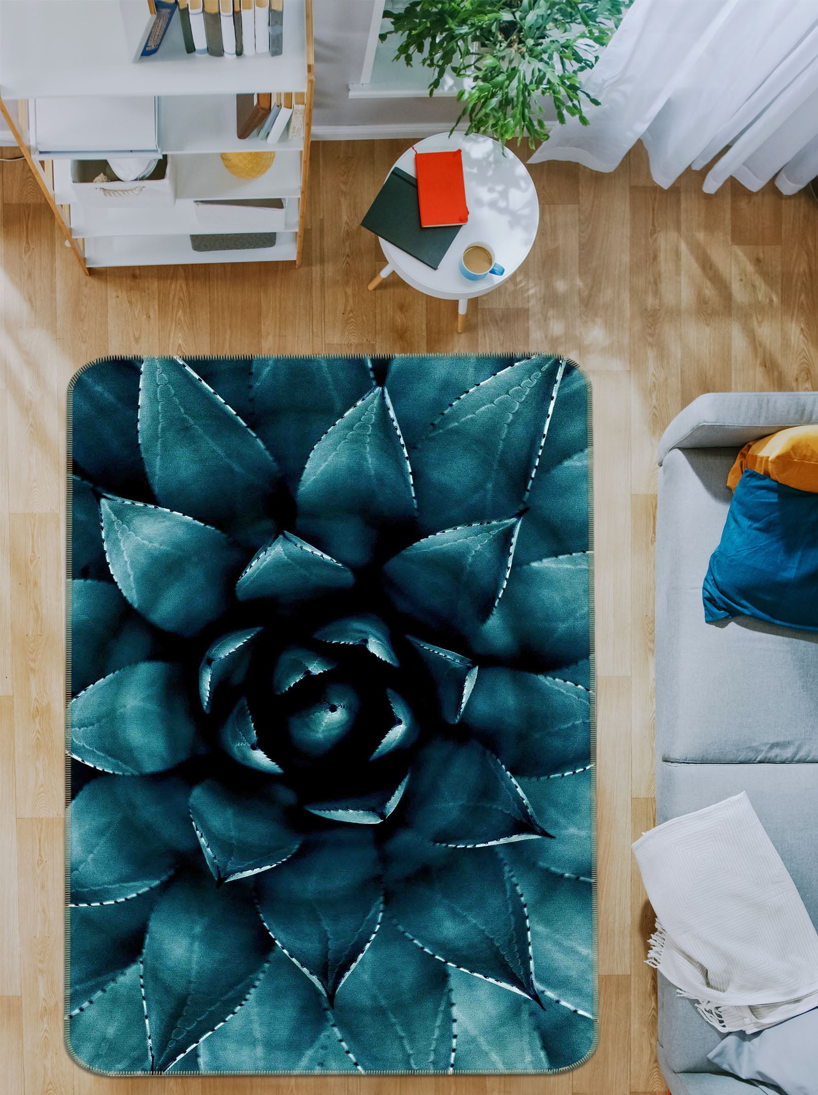 3D Aloe Flowers 84125 Boris Draschoff Rug Non Slip Rug Mat