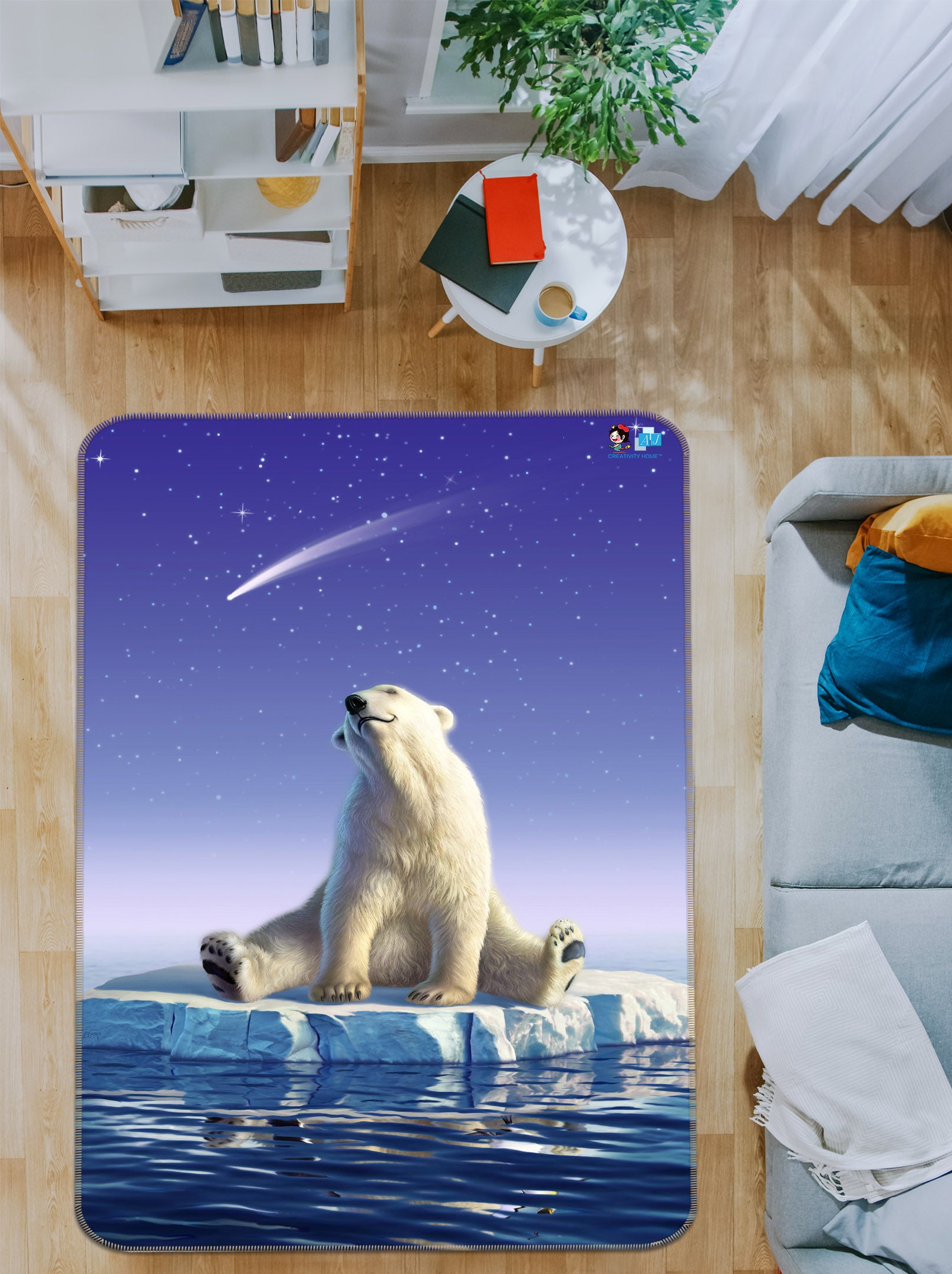 3D Polar Bear 85099 Jerry LoFaro Rug Non Slip Rug Mat