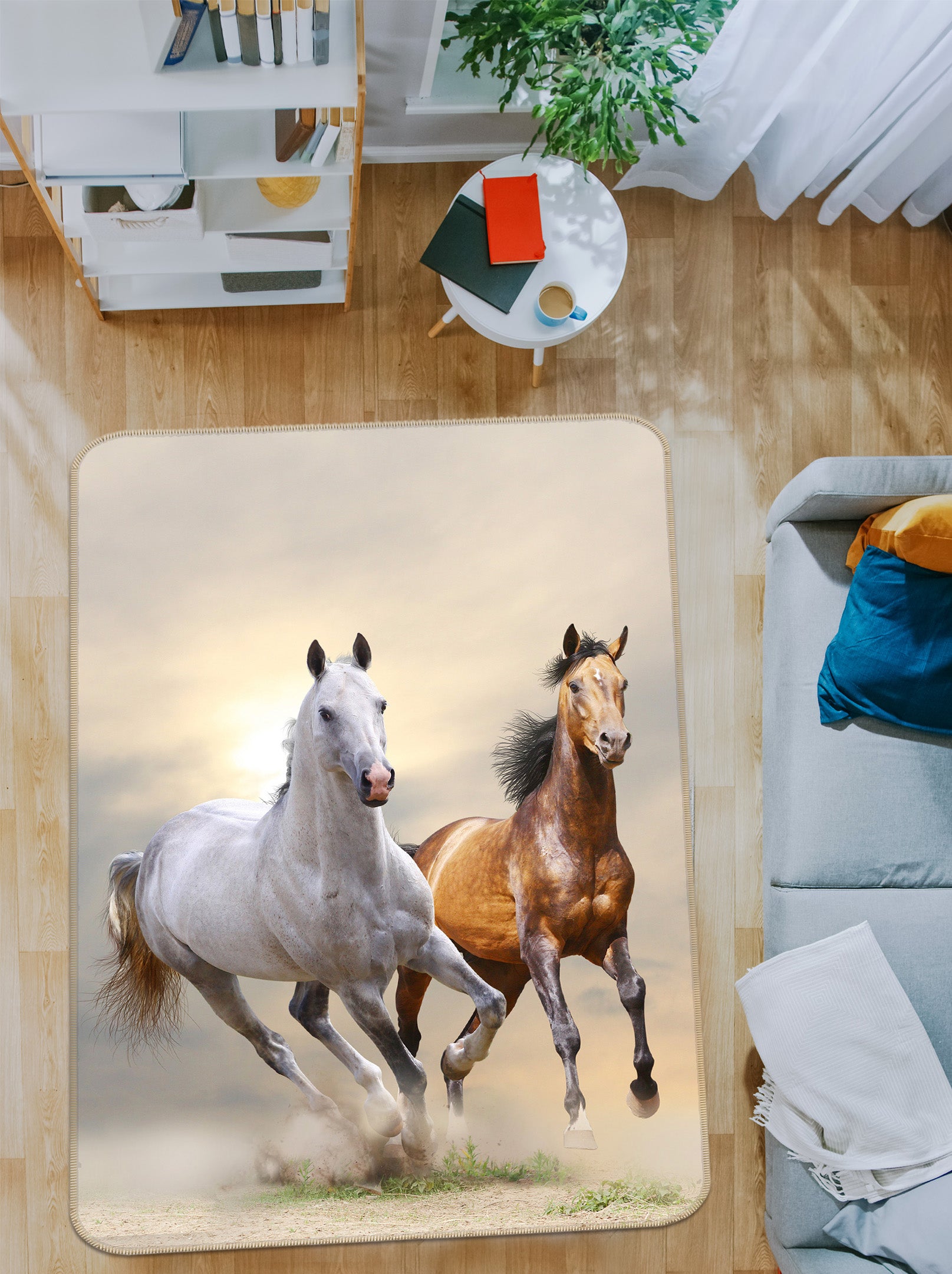 3D Horse Dust 176 Animal Non Slip Rug Mat