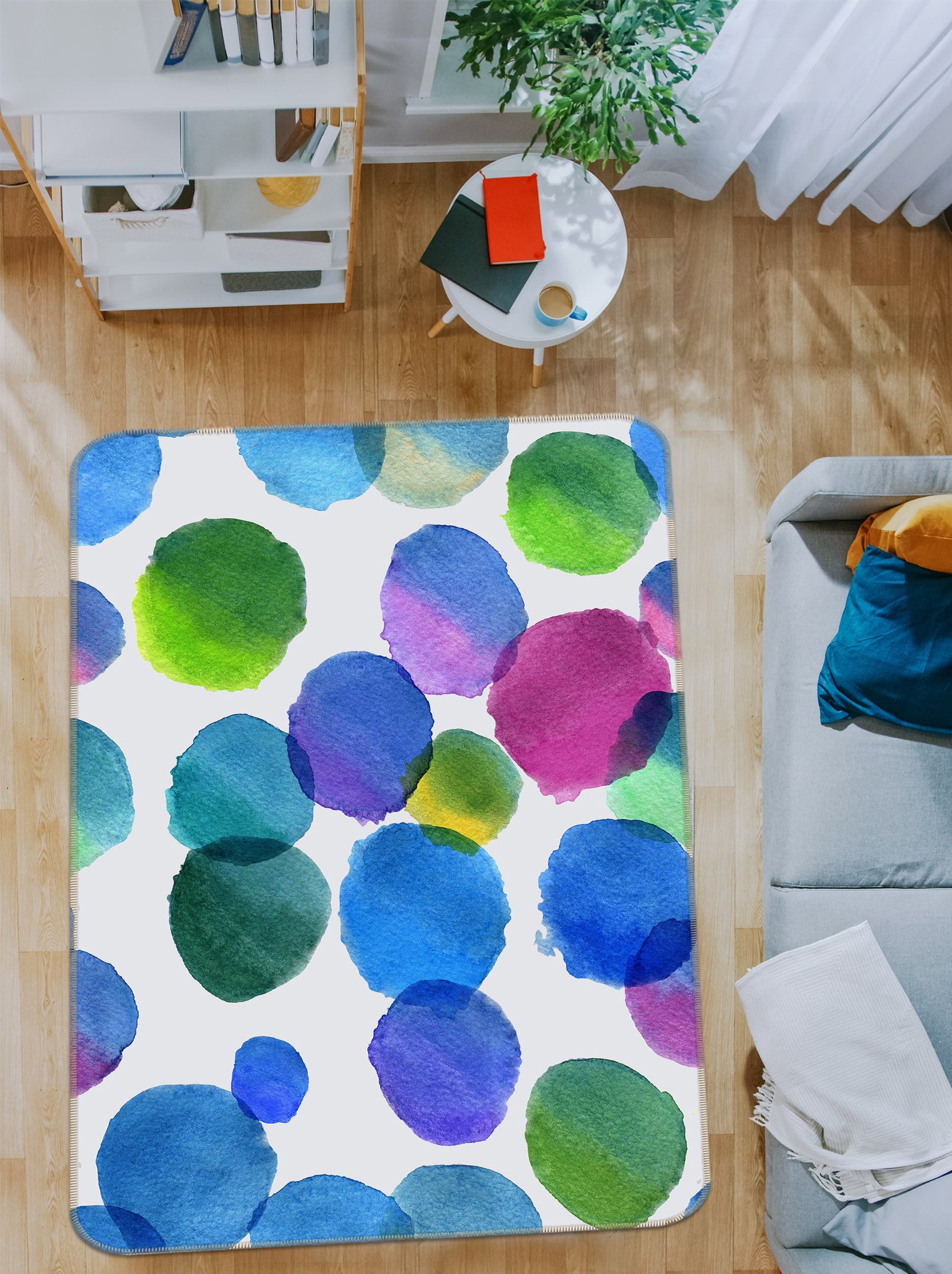3D Circle Pattern 34184 Non Slip Rug Mat