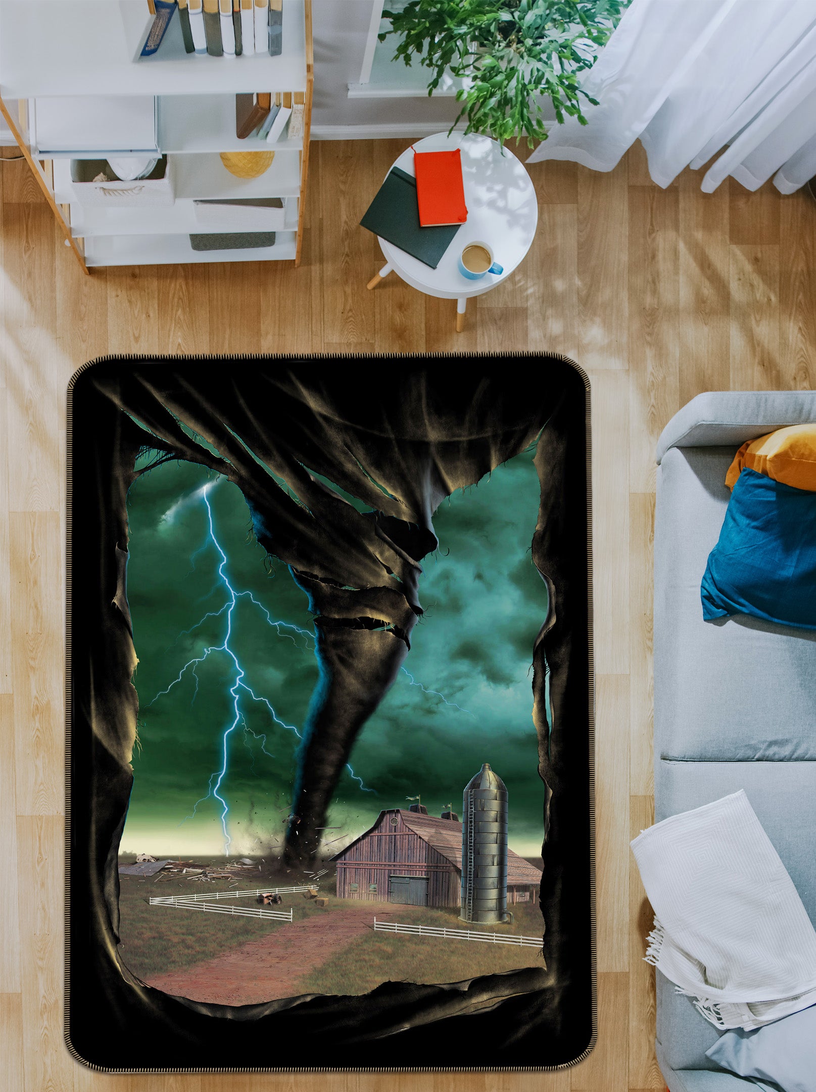 3D Tornado Breakthrough 84267 Vincent Hie Rug Non Slip Rug Mat