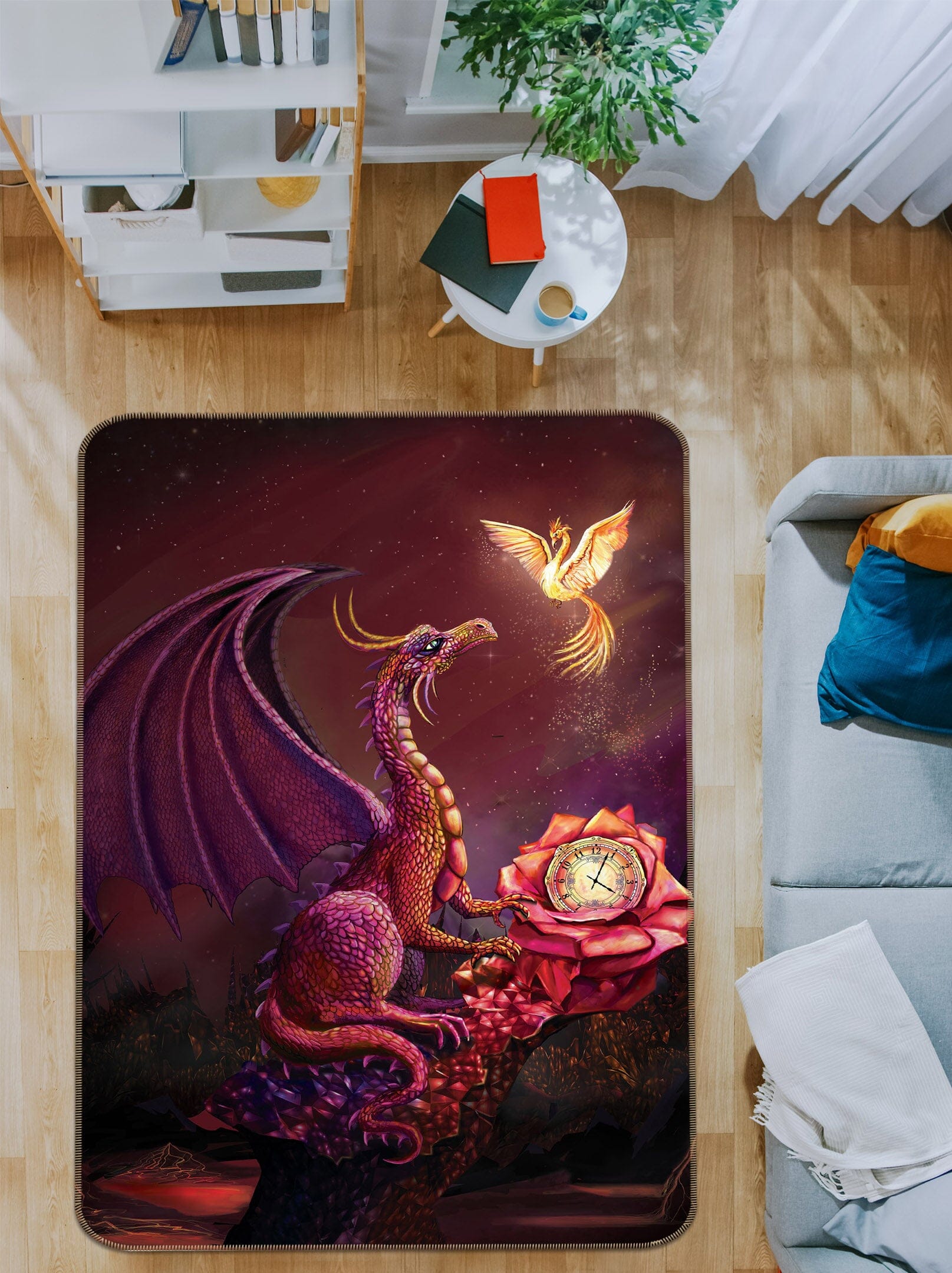 3D Butterfly Dragon 3037 Rose Catherine Khan Rug Non Slip Rug Mat Mat AJ Creativity Home 