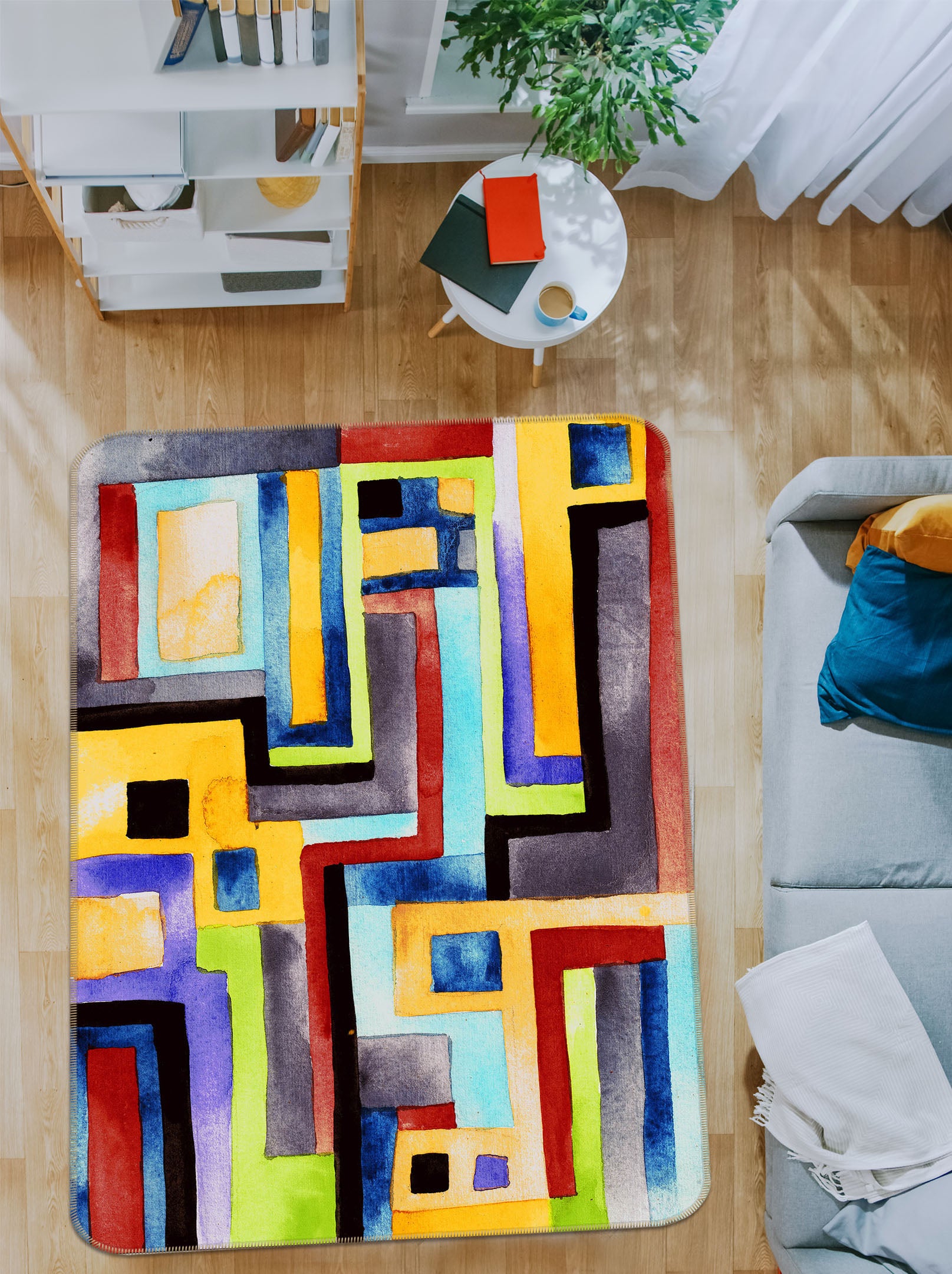 3D Color Square 27151 Non Slip Rug Mat