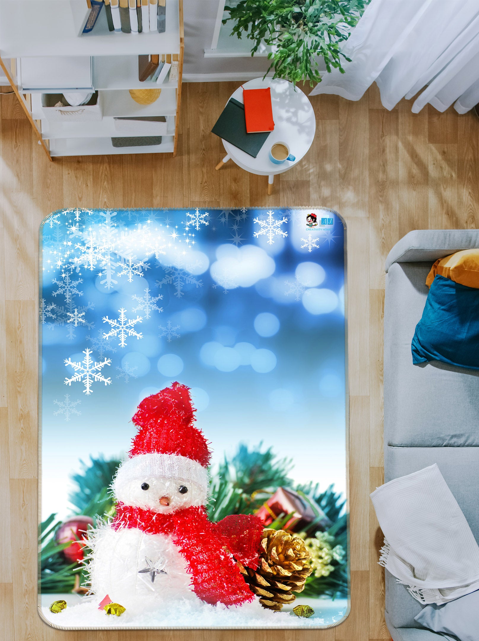 3D Snowman Doll 55135 Christmas Non Slip Rug Mat Xmas