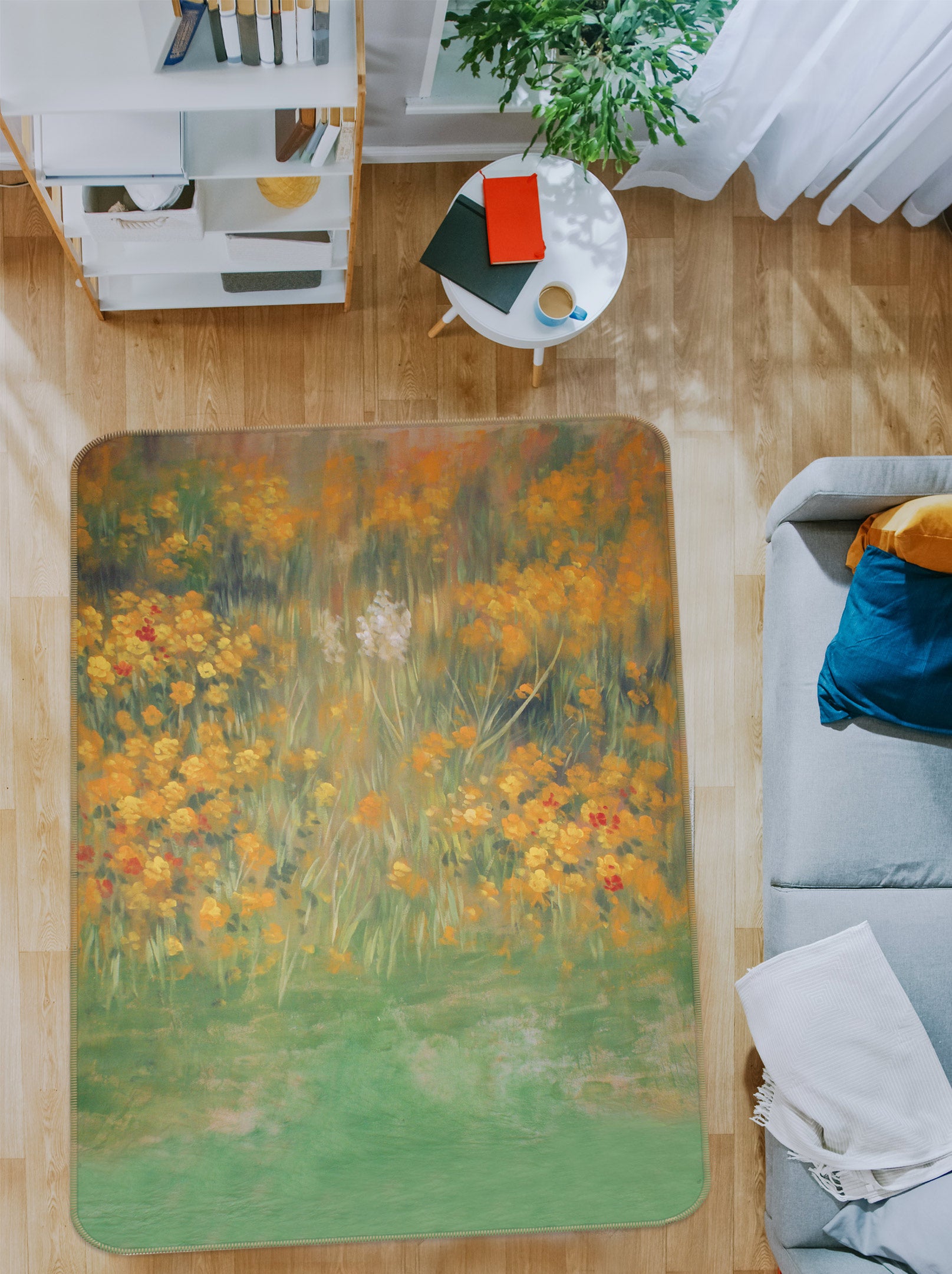 3D Yellow Flower 76101 Non Slip Rug Mat