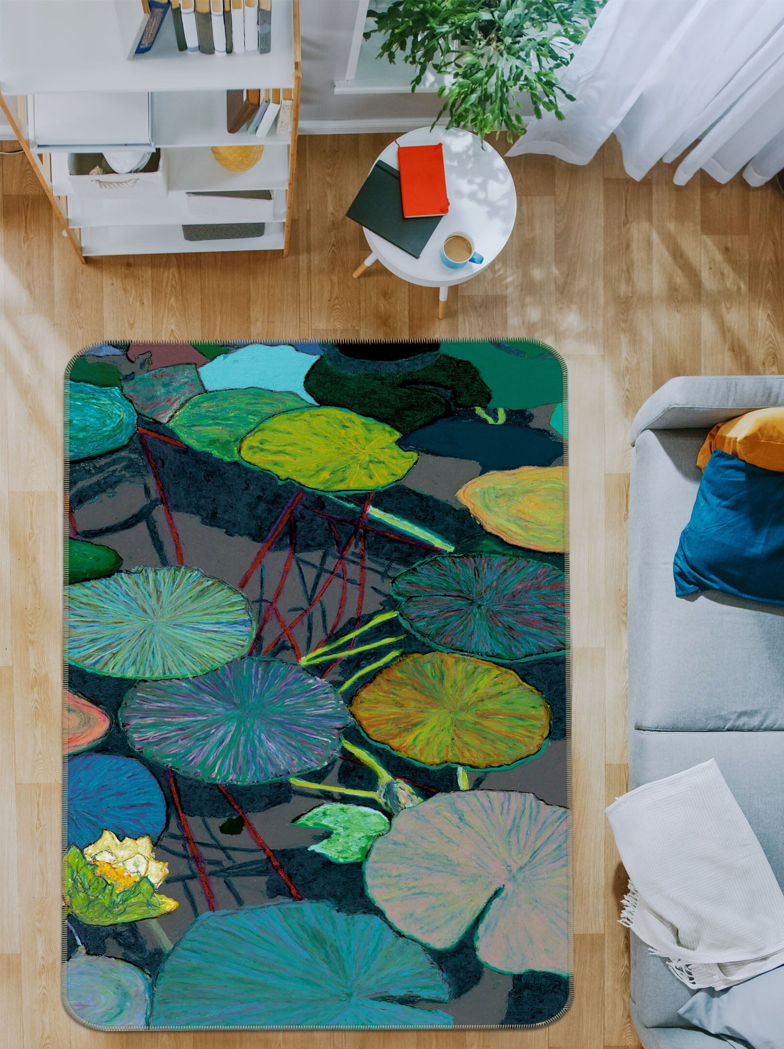 3D Lotus Leaf 1009 Allan P. Friedlander Rug Non Slip Rug Mat Mat AJ Creativity Home 