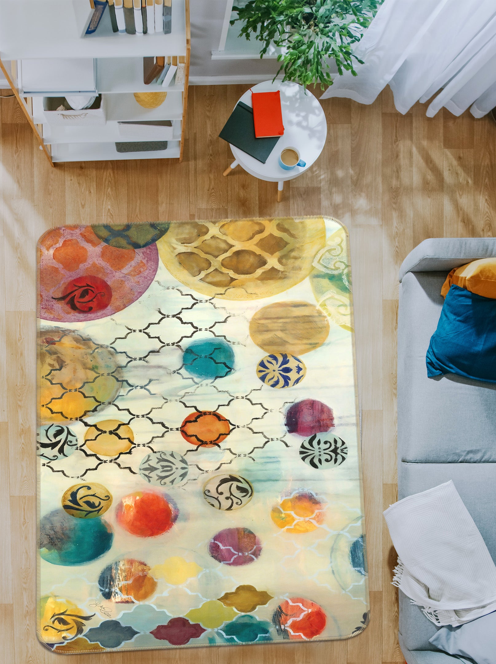 3D Colorful Ball 65047 Non Slip Rug Mat
