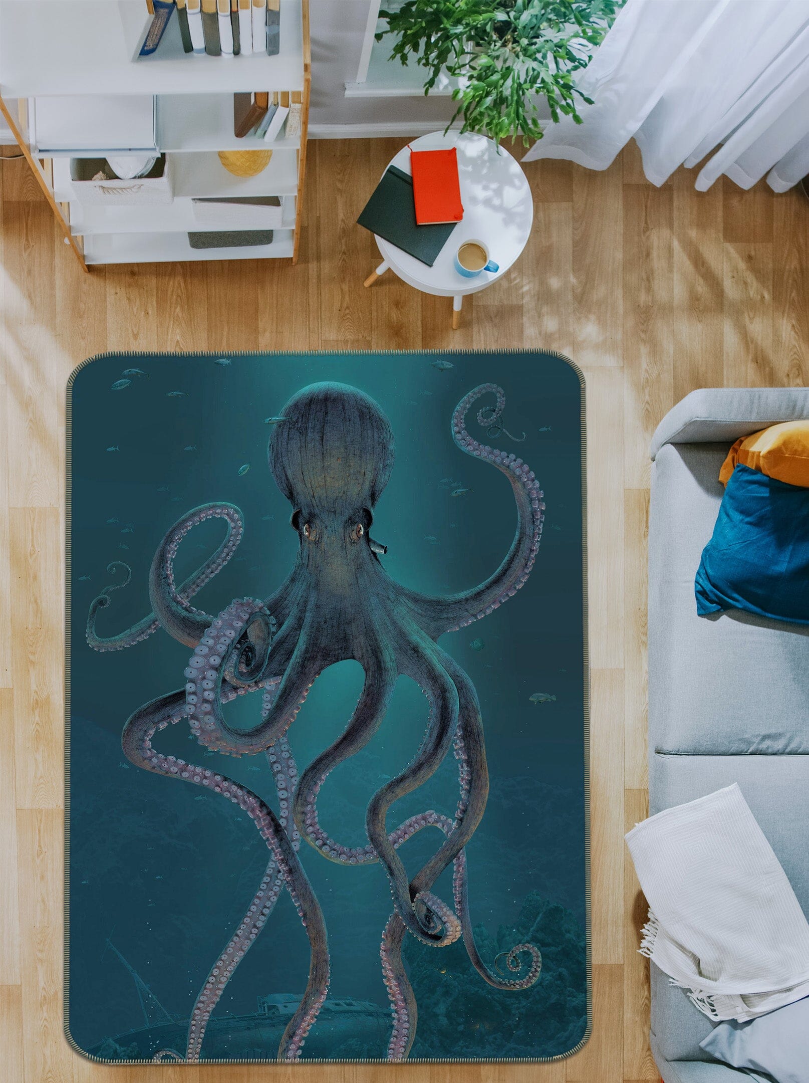 3D Giant Octopus 1038 Vincent Hie Rug Non Slip Rug Mat Mat AJ Creativity Home 