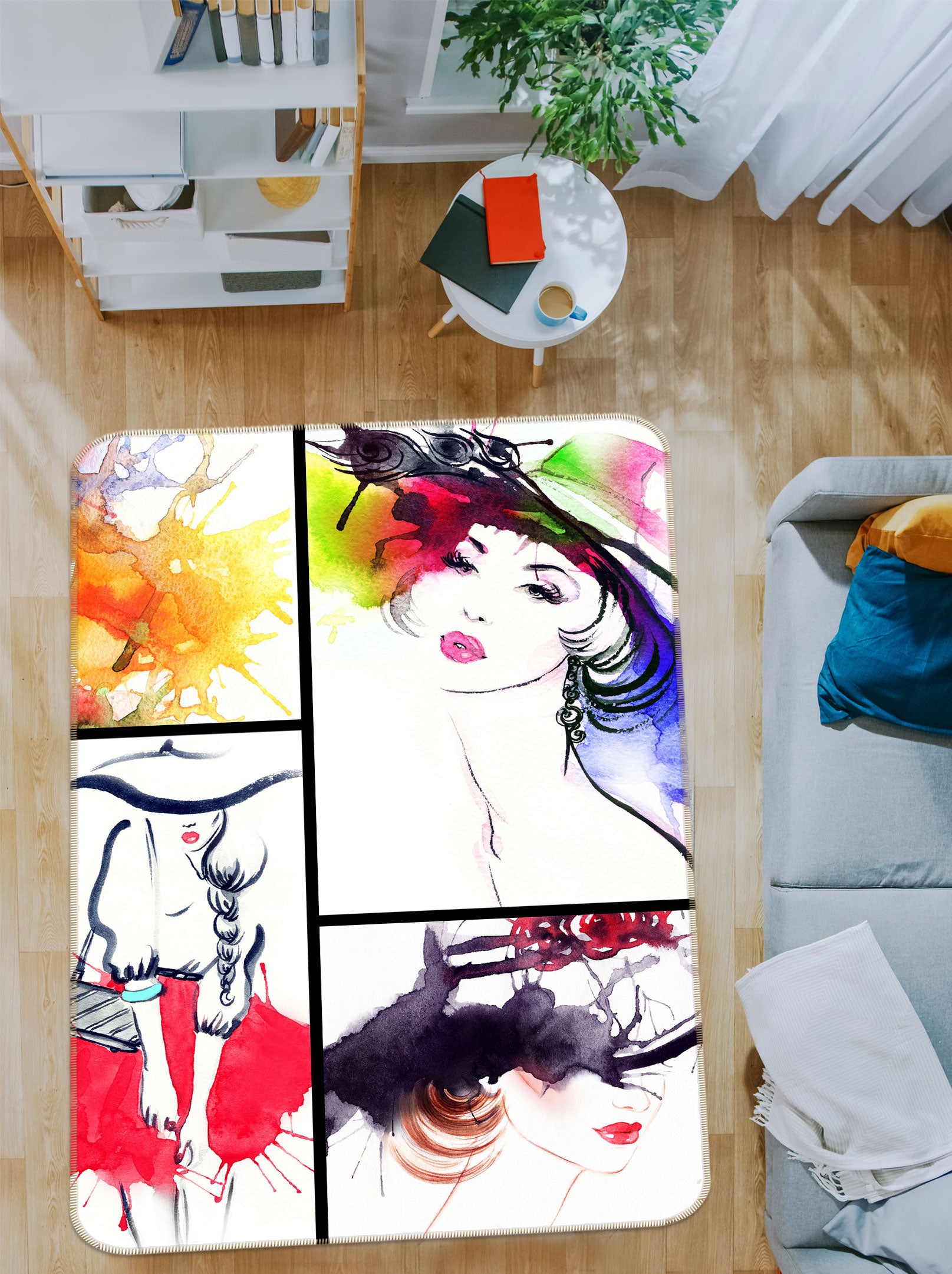 3D Red Lips Woman 1057 Non Slip Rug Mat