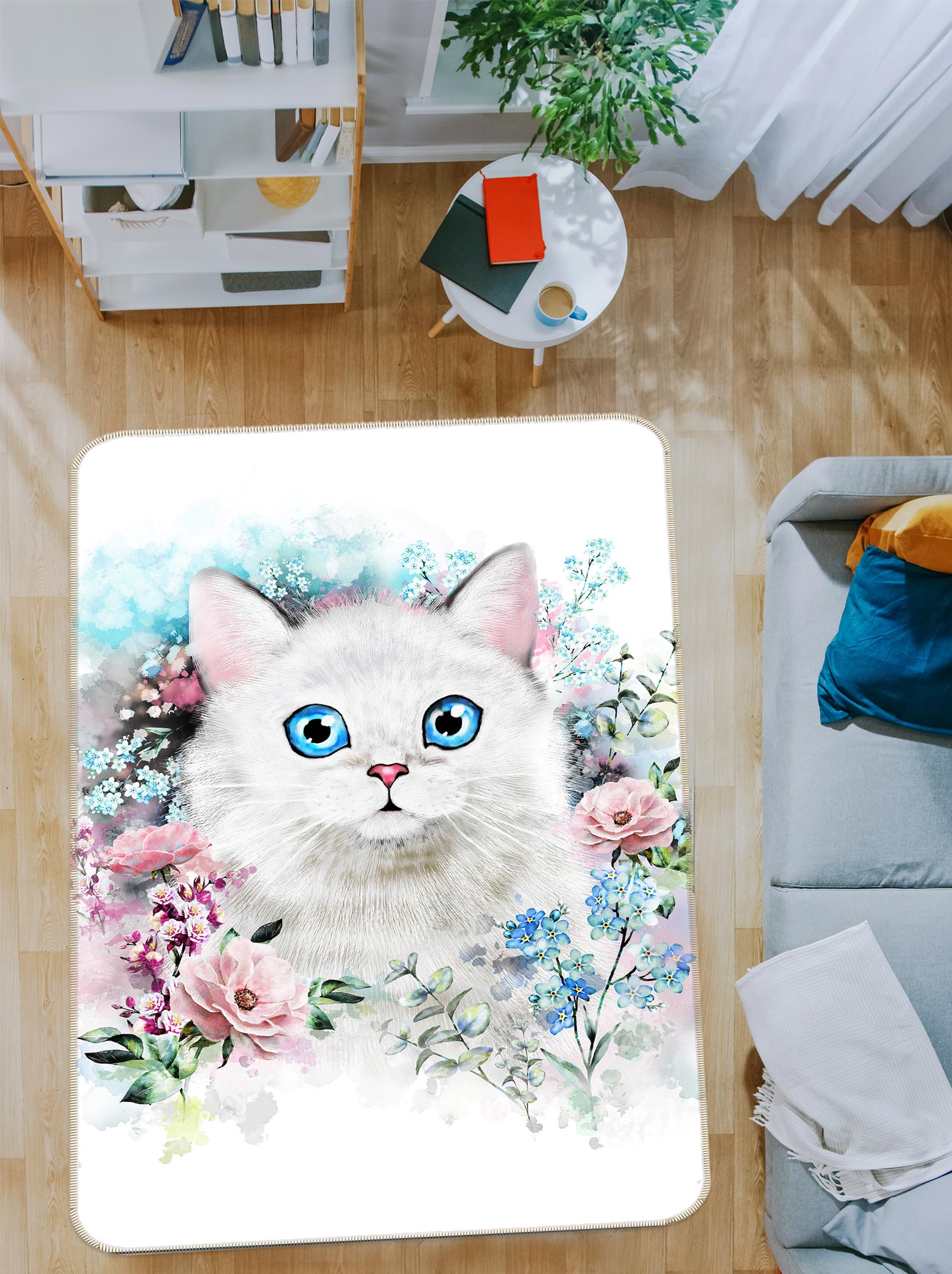 3D Flower Cat 37140 Non Slip Rug Mat