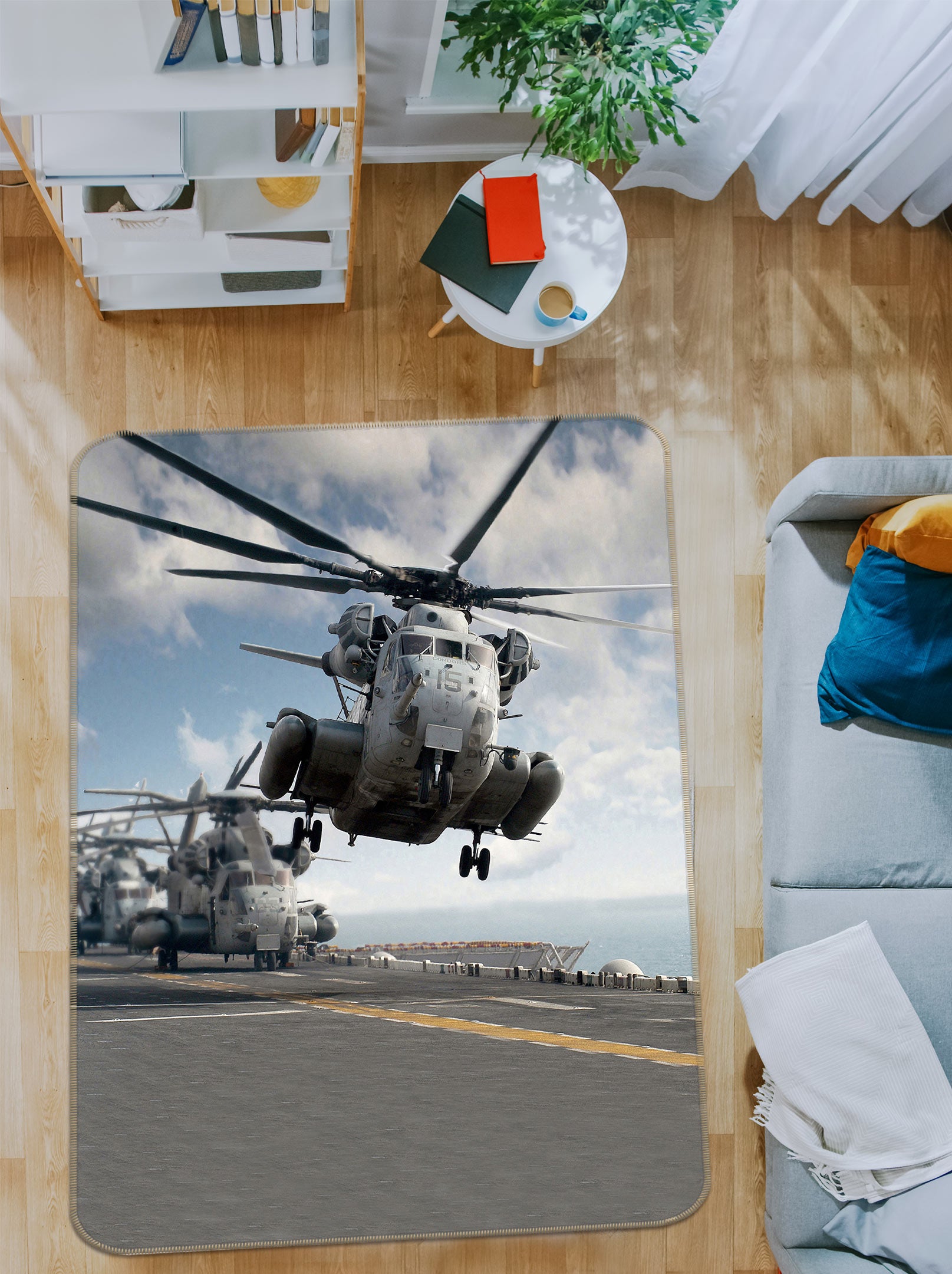 3D Helicopter 76081 Non Slip Rug Mat